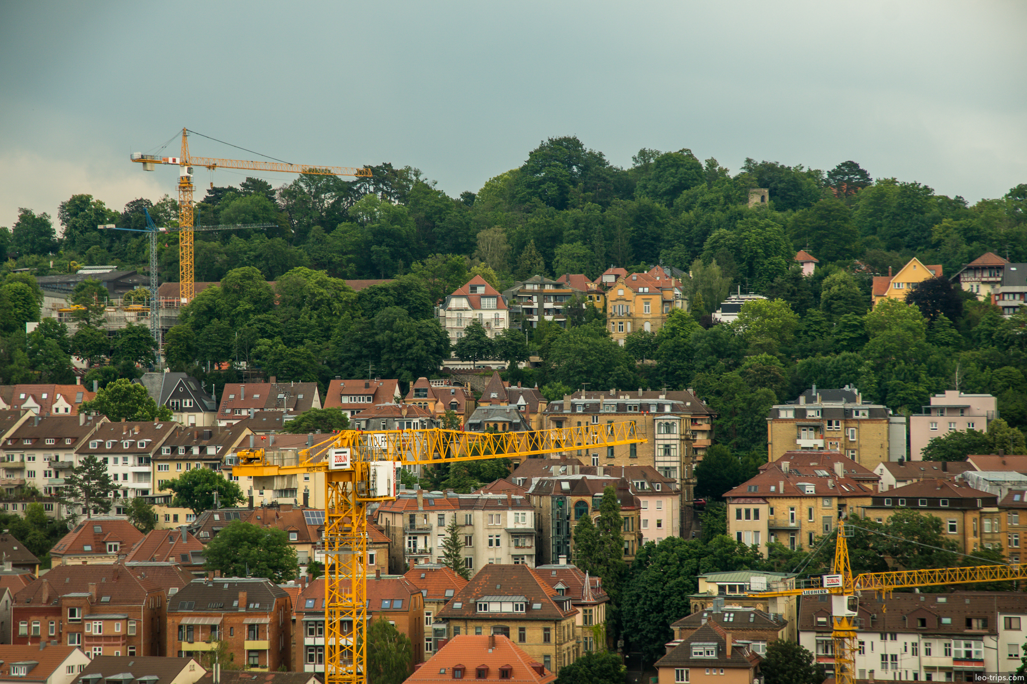 stuttgart residential hills construction cranes panorama stuttgart