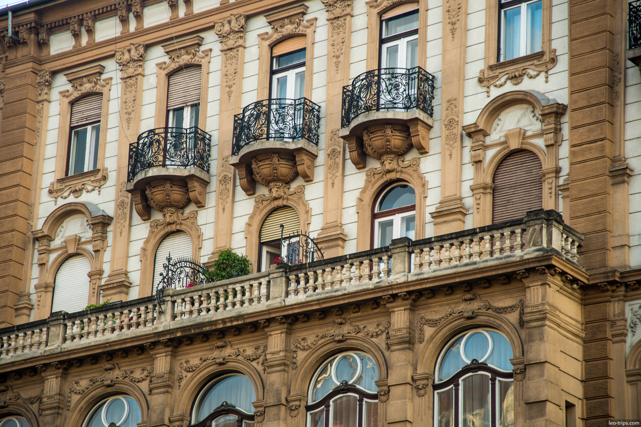 art nouveau building facade balconies budapest budapest