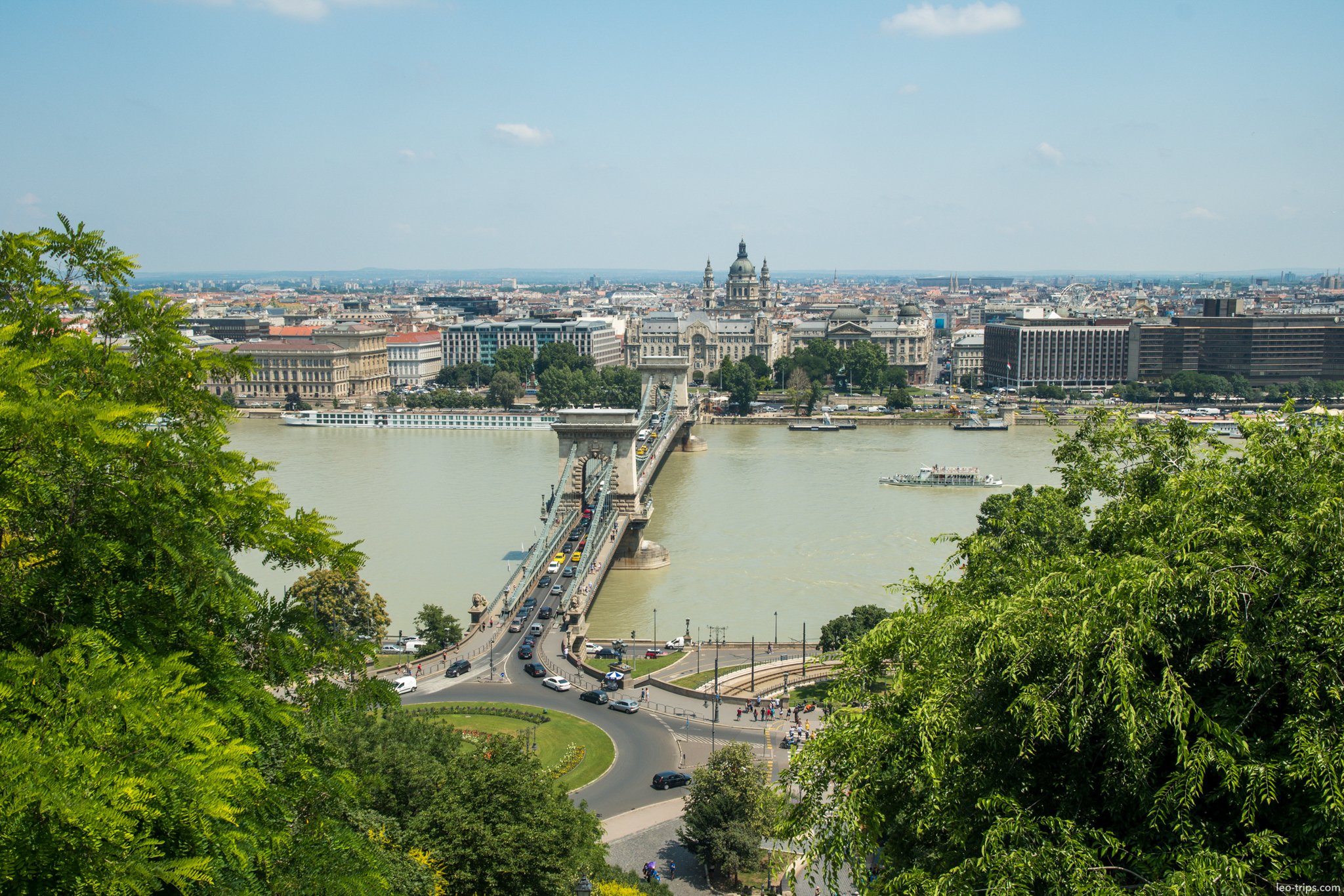 chain bridge st stephens basilica aerial view castle hill budapest