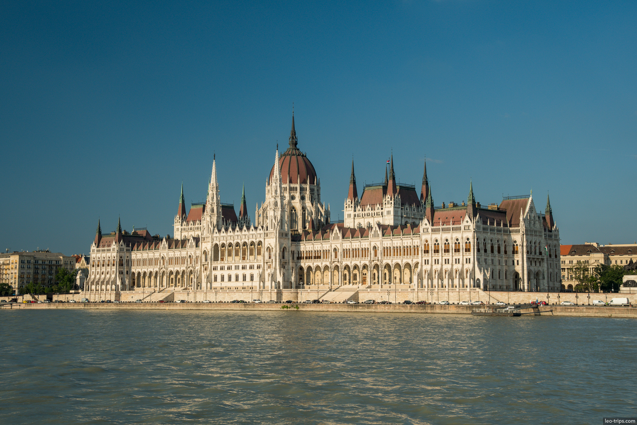hungarian parliament building danube view sunny budapest