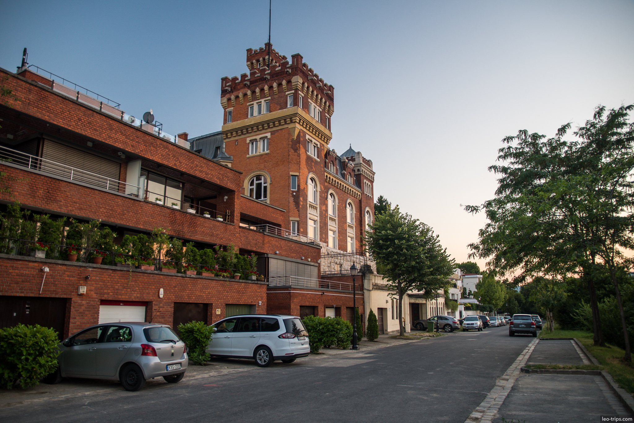 red brick neo gothic villa buda residential street budapest