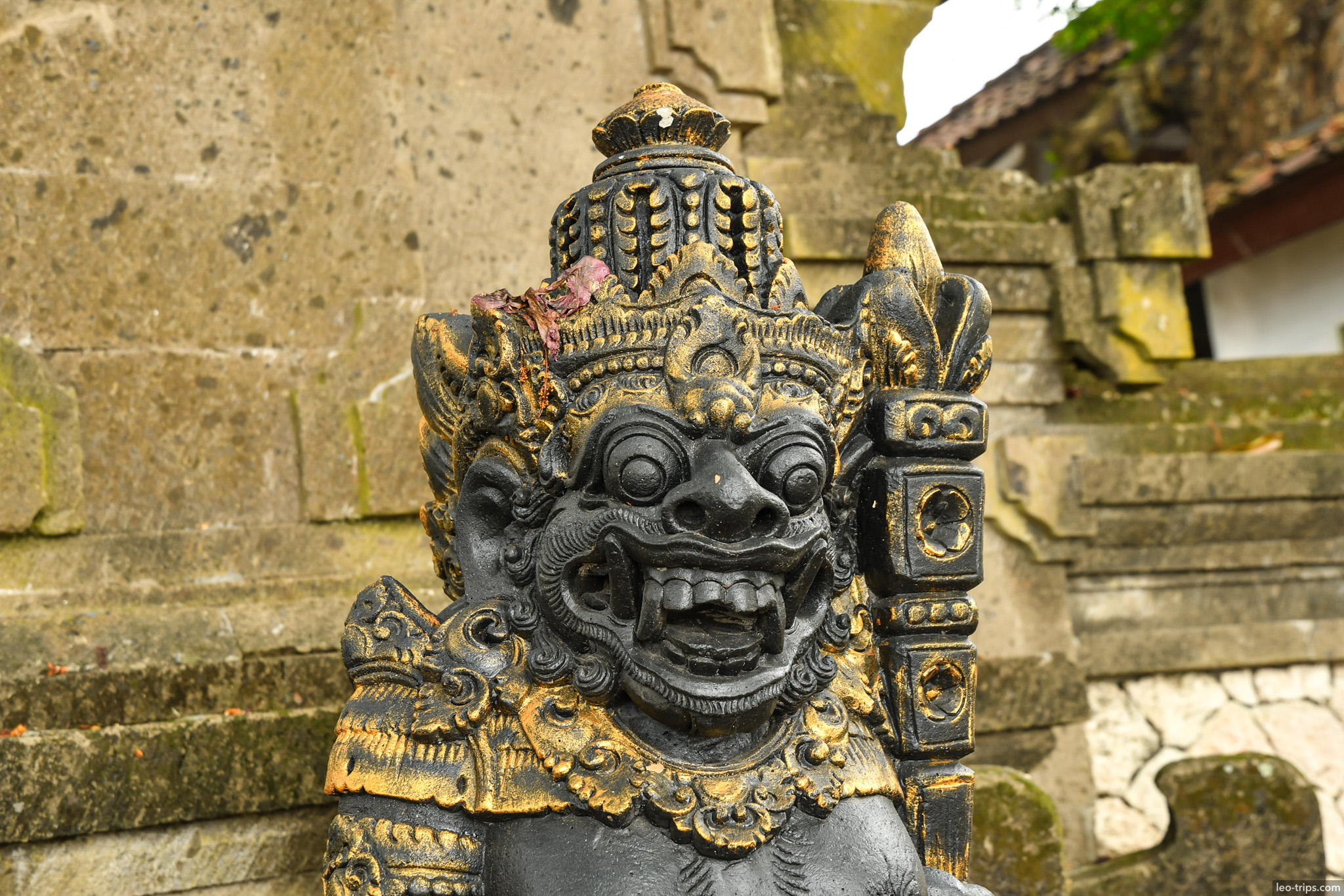 black stone dvarapala guardian statue bali