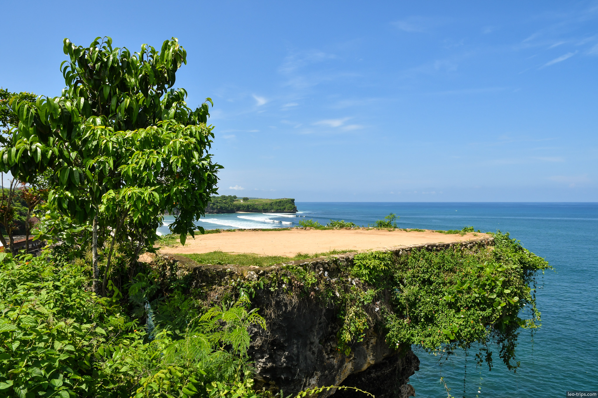 flat sandy cliff edge overlooking ocean bali