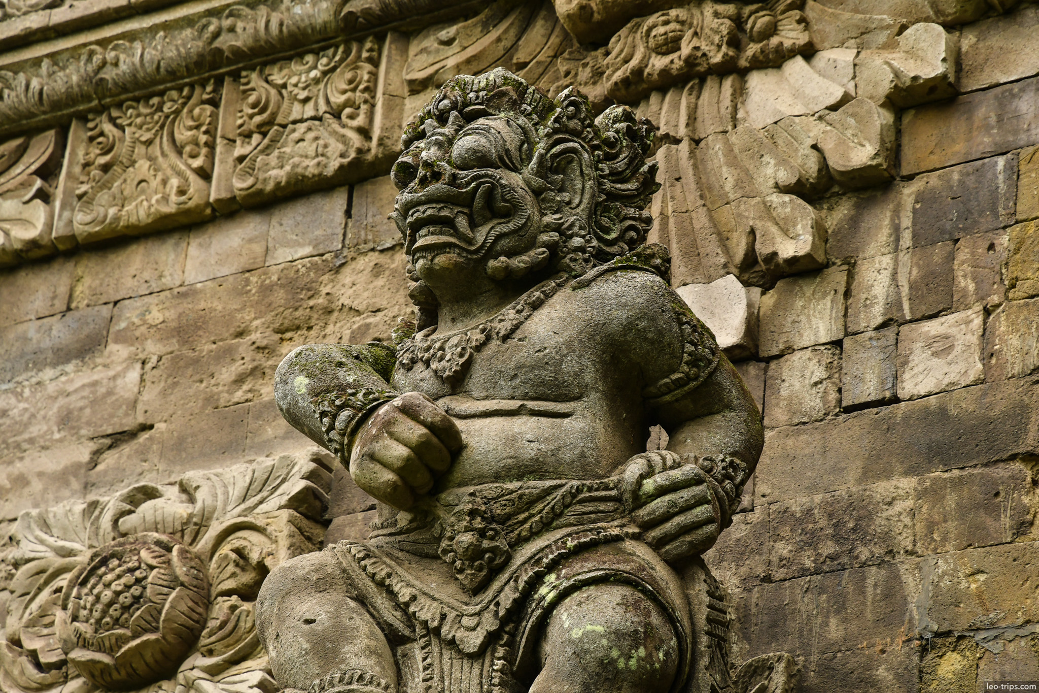 rakshasa stone relief sculpture closeup bali