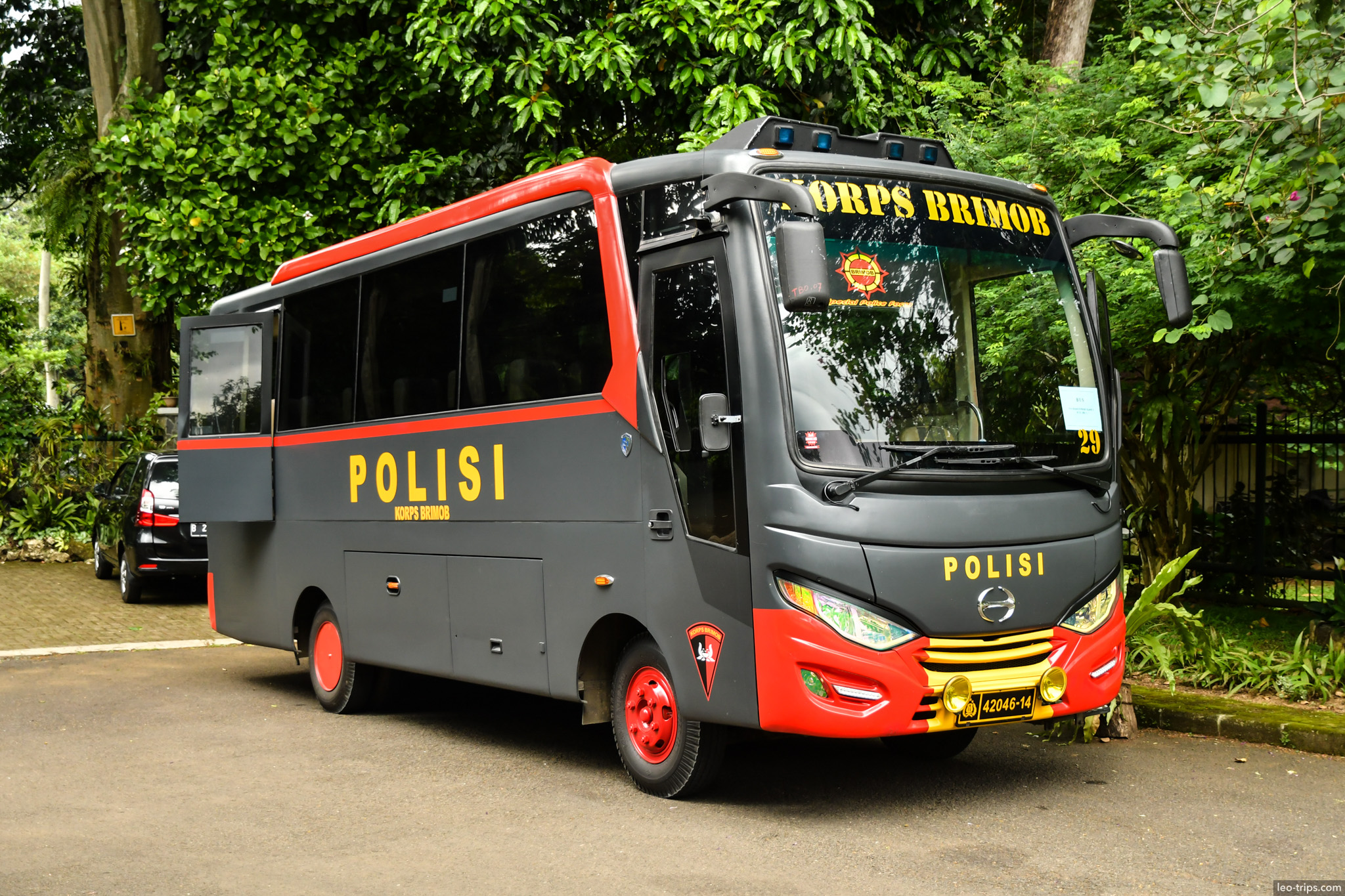 brimob police bus parked bogor bogor