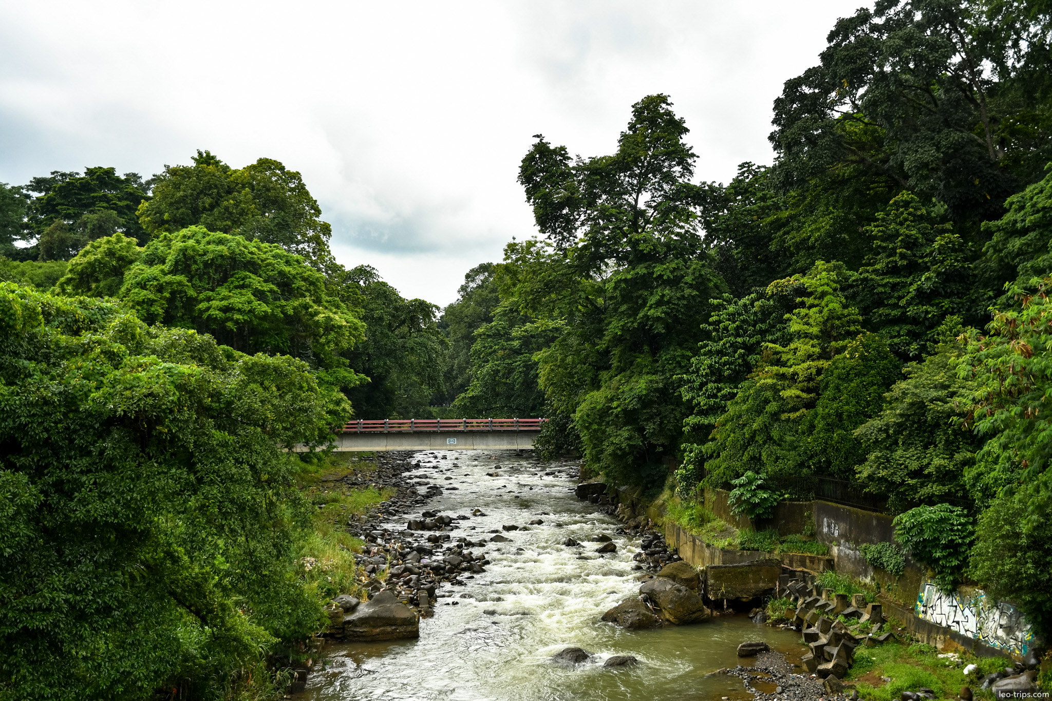 ciliwung river bridge rapids bogor bogor