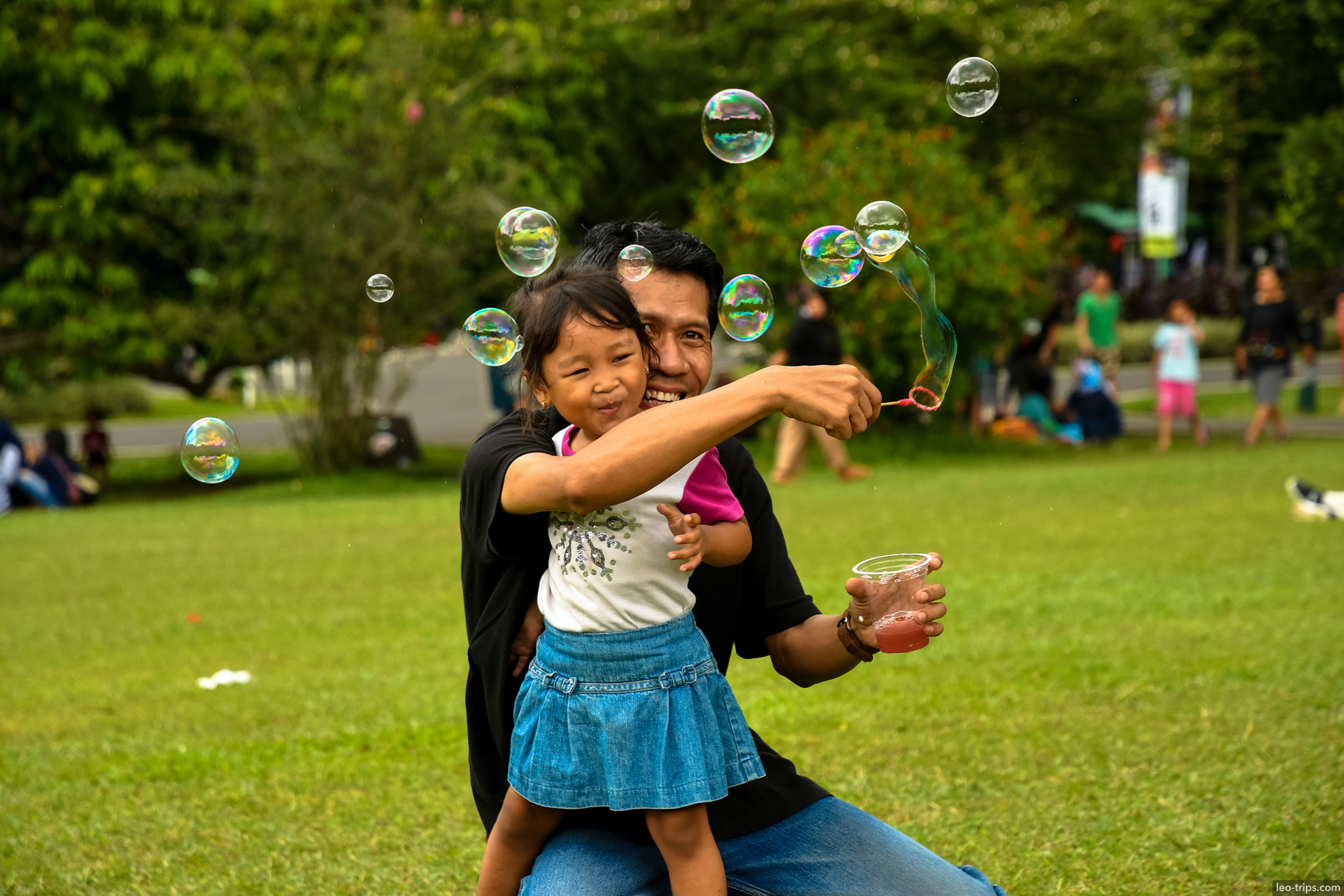 father daughter soap bubbles closeup bogor bogor