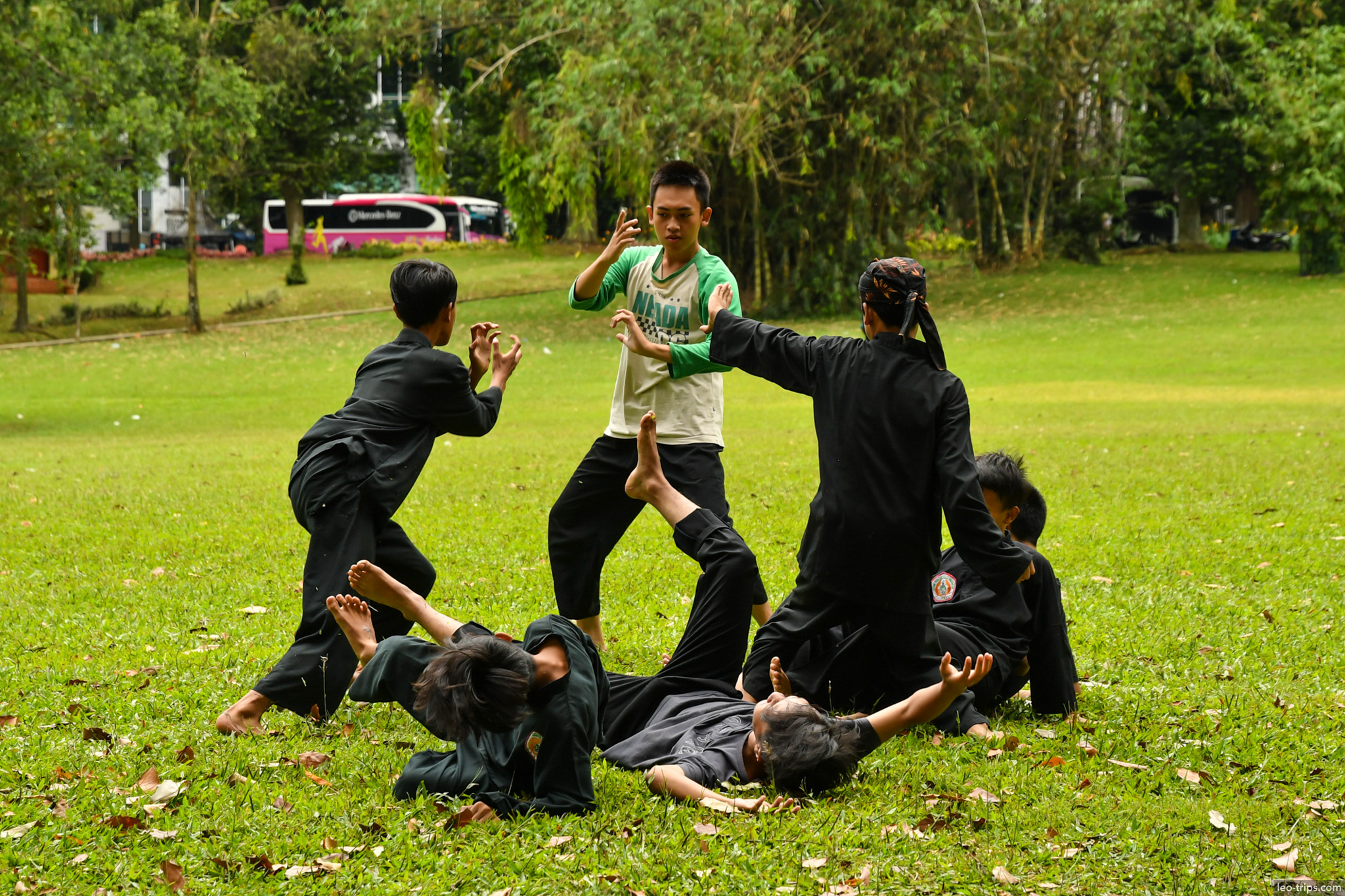 pencak silat practice on lawn bogor bogor