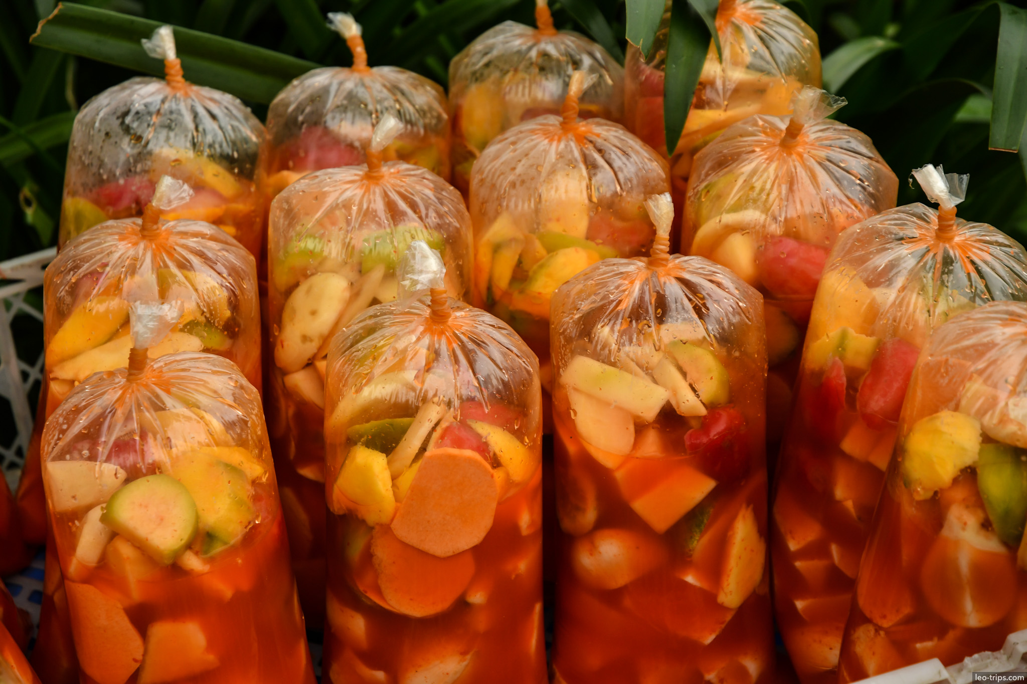 rujak fruit bags street vendor bogor bogor