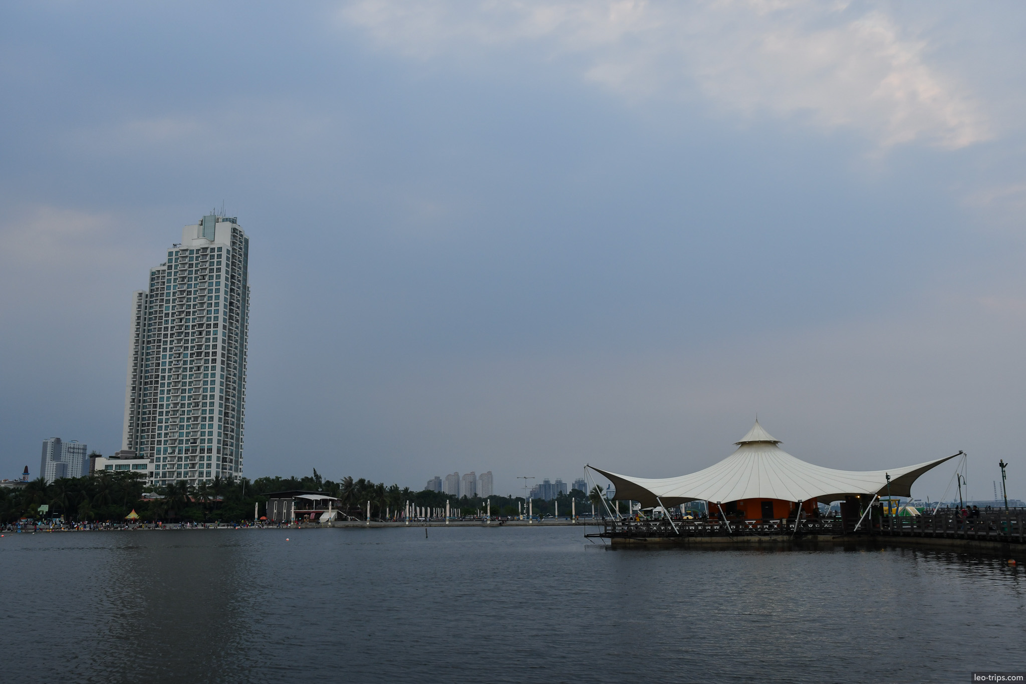 ancol bay tent pavilion highrise view jakarta
