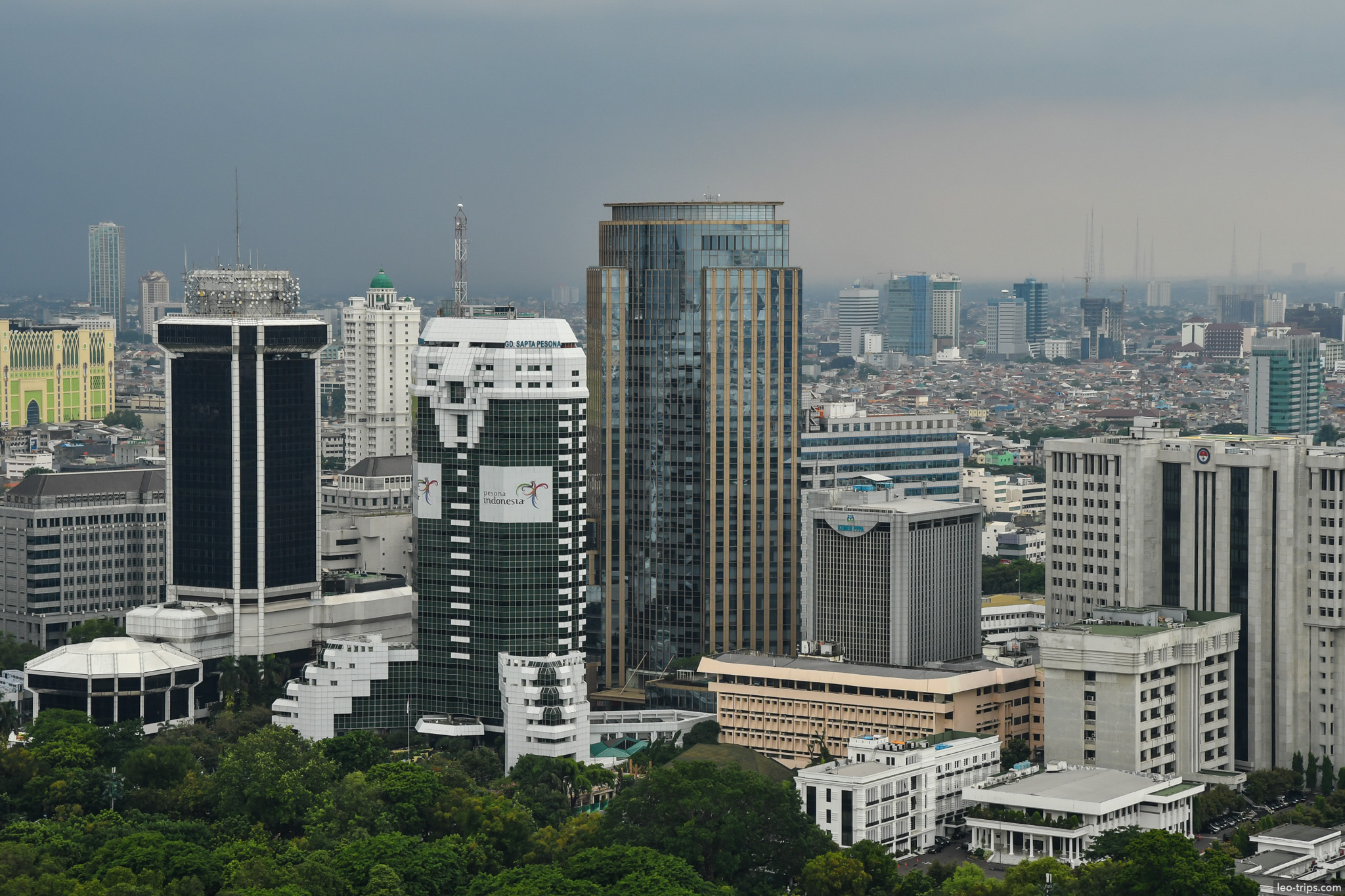 jakarta central business district aerial view jakarta