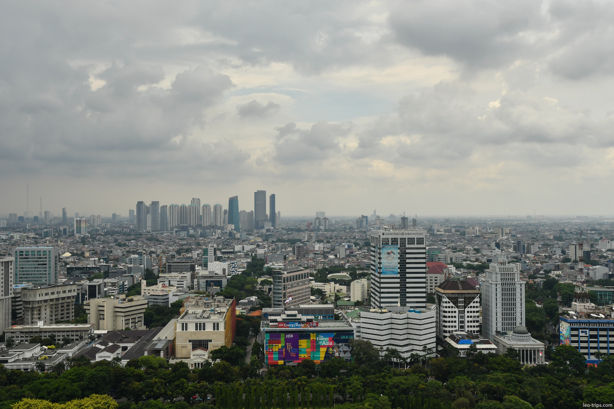 jakarta skyline panorama from monas jakarta