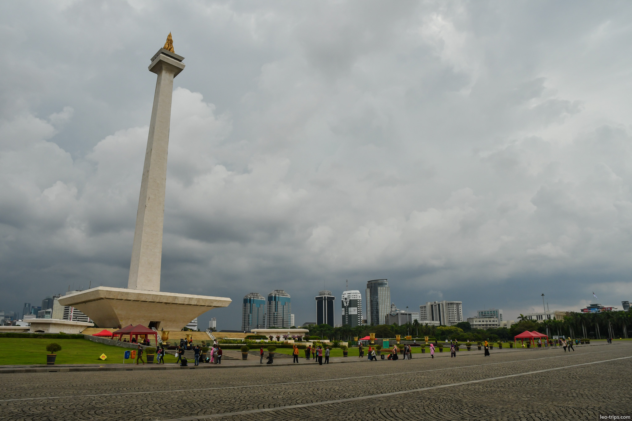 monas national monument close up cloudy sky jakarta