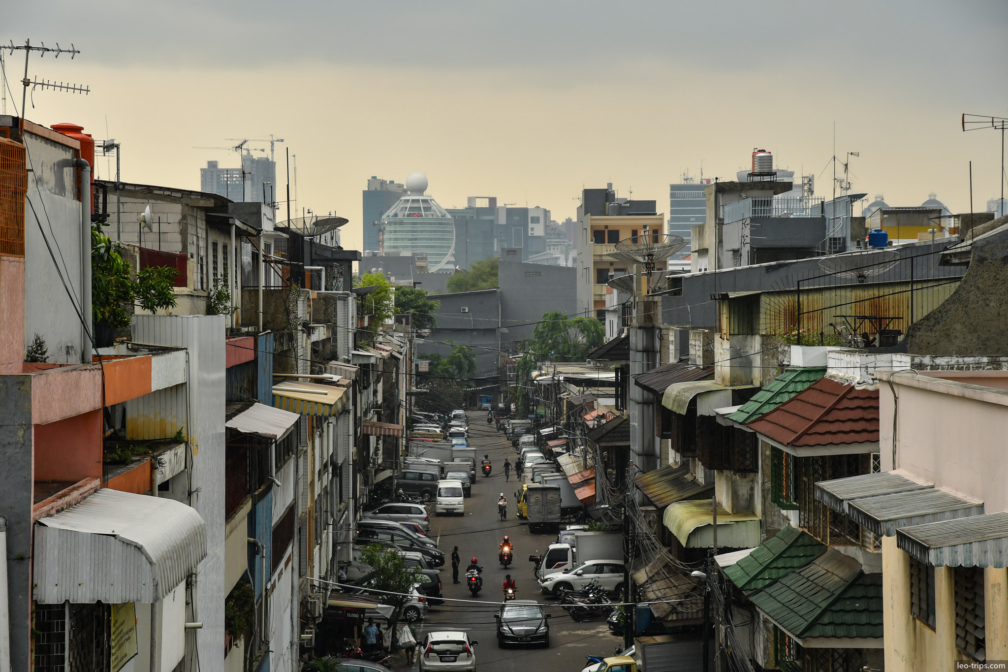 narrow street rooftops view old town jakarta jakarta