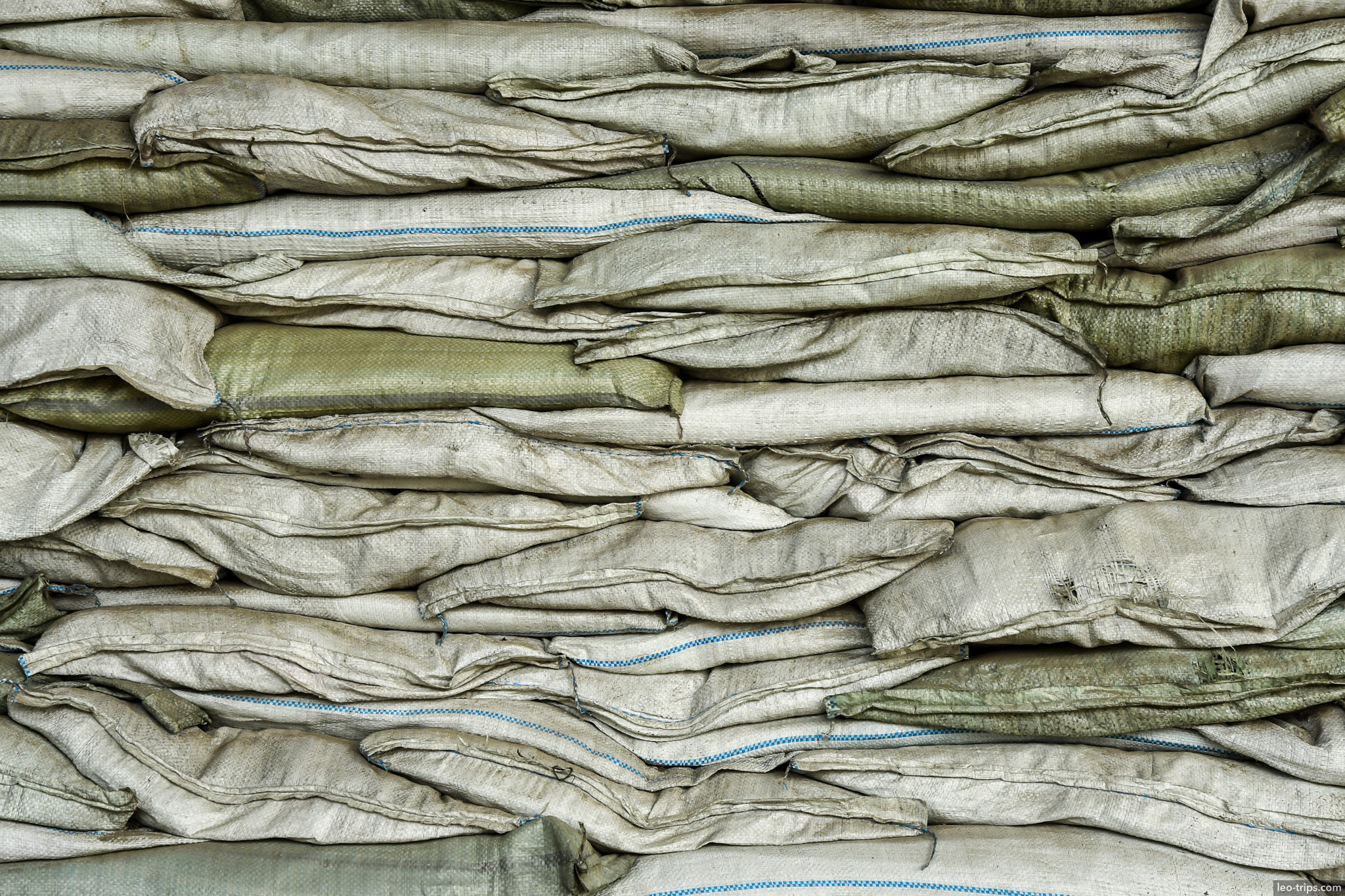 stacked sandbags flood barrier jakarta jakarta