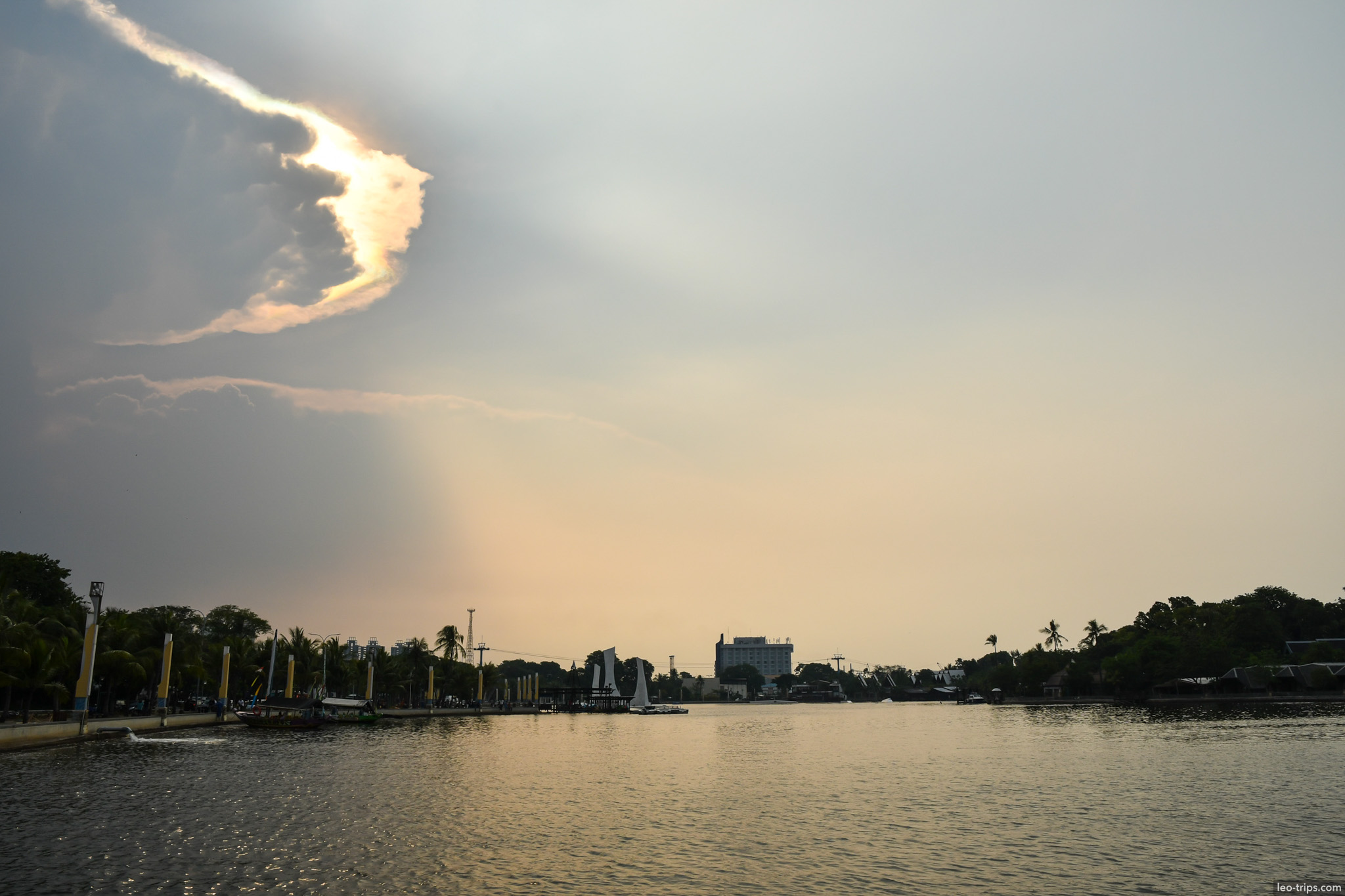 sunset over ancol bay marina jakarta jakarta