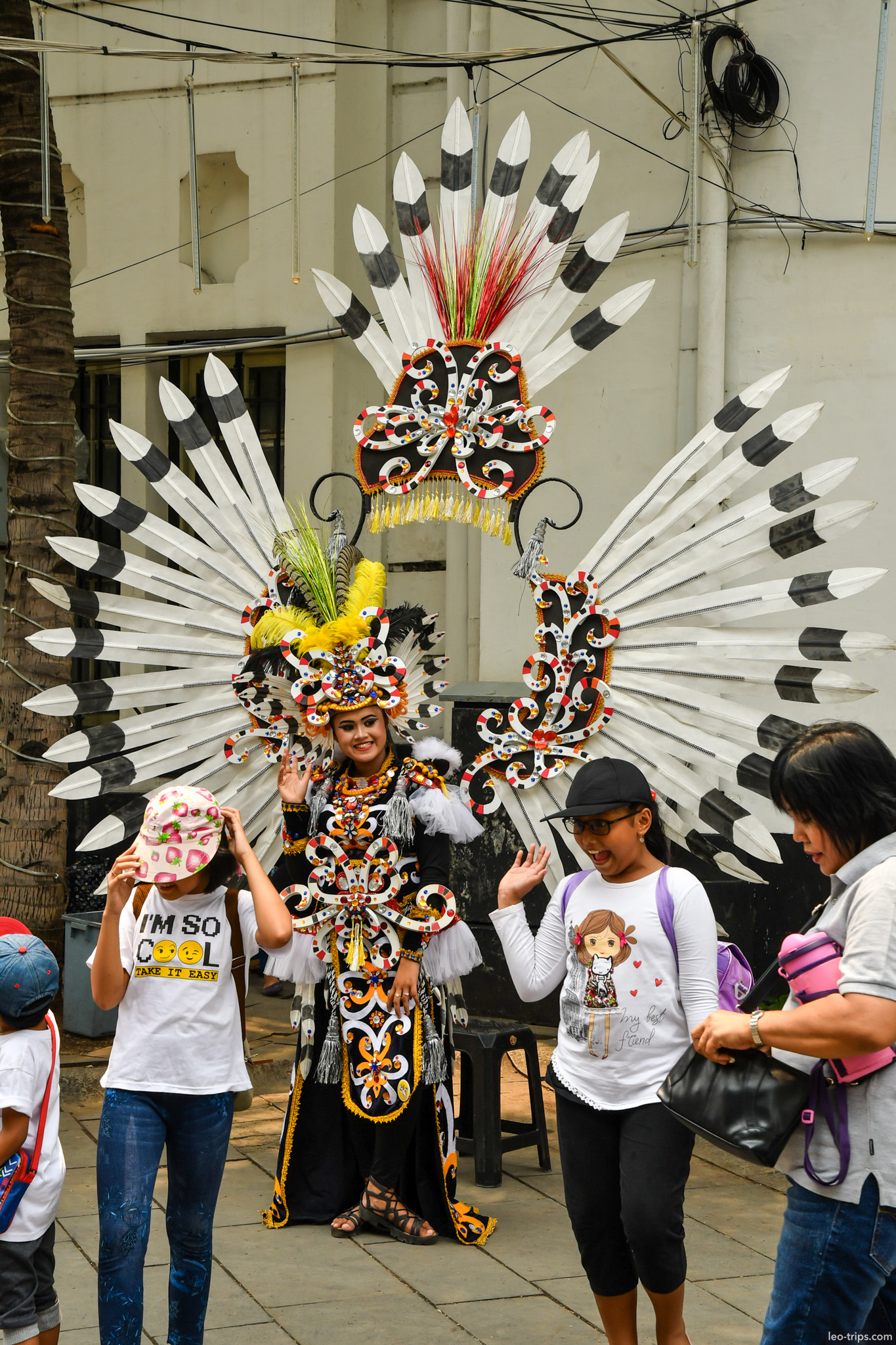 woman in dayak traditional costume kota tua jakarta jakarta