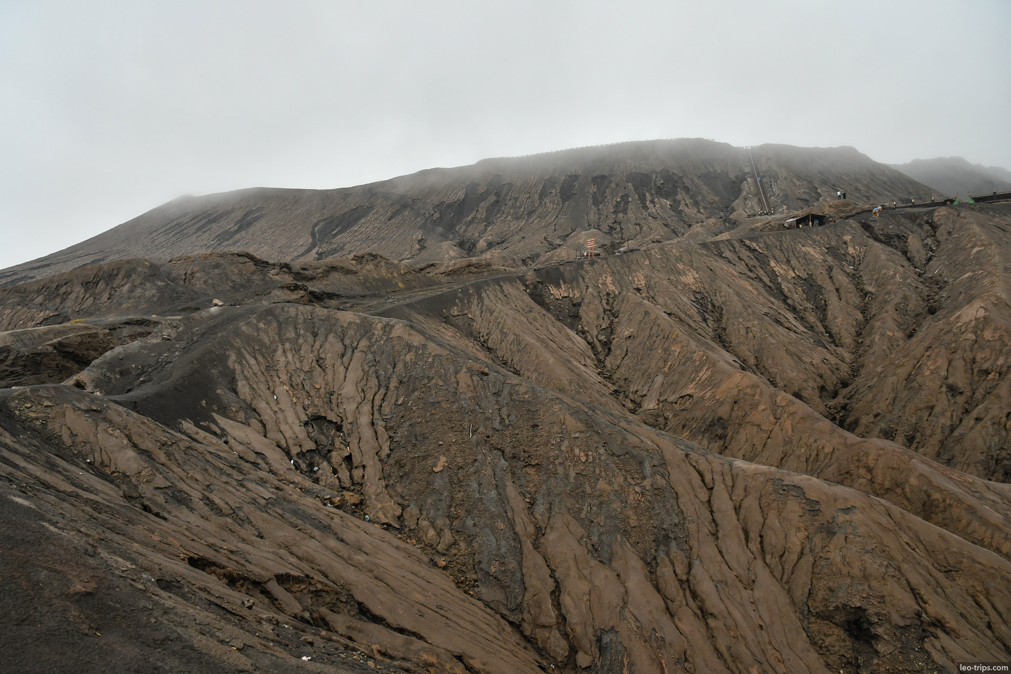 deeply eroded outer slope of bromo mount bromo