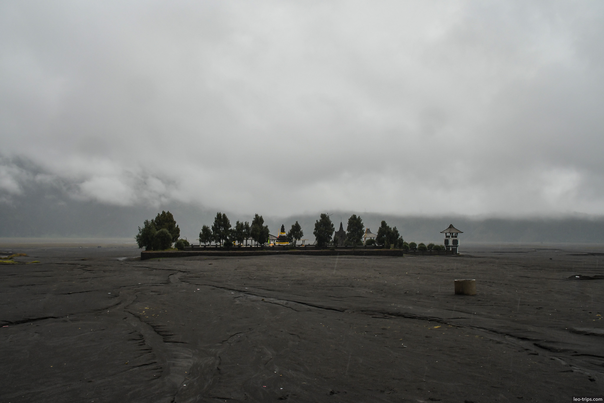 pura luhur poten temple across sea of sand mount bromo