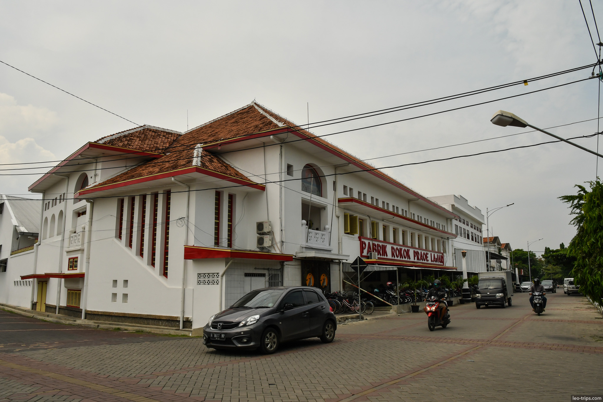 dutch colonial building white red trim semarang semarang