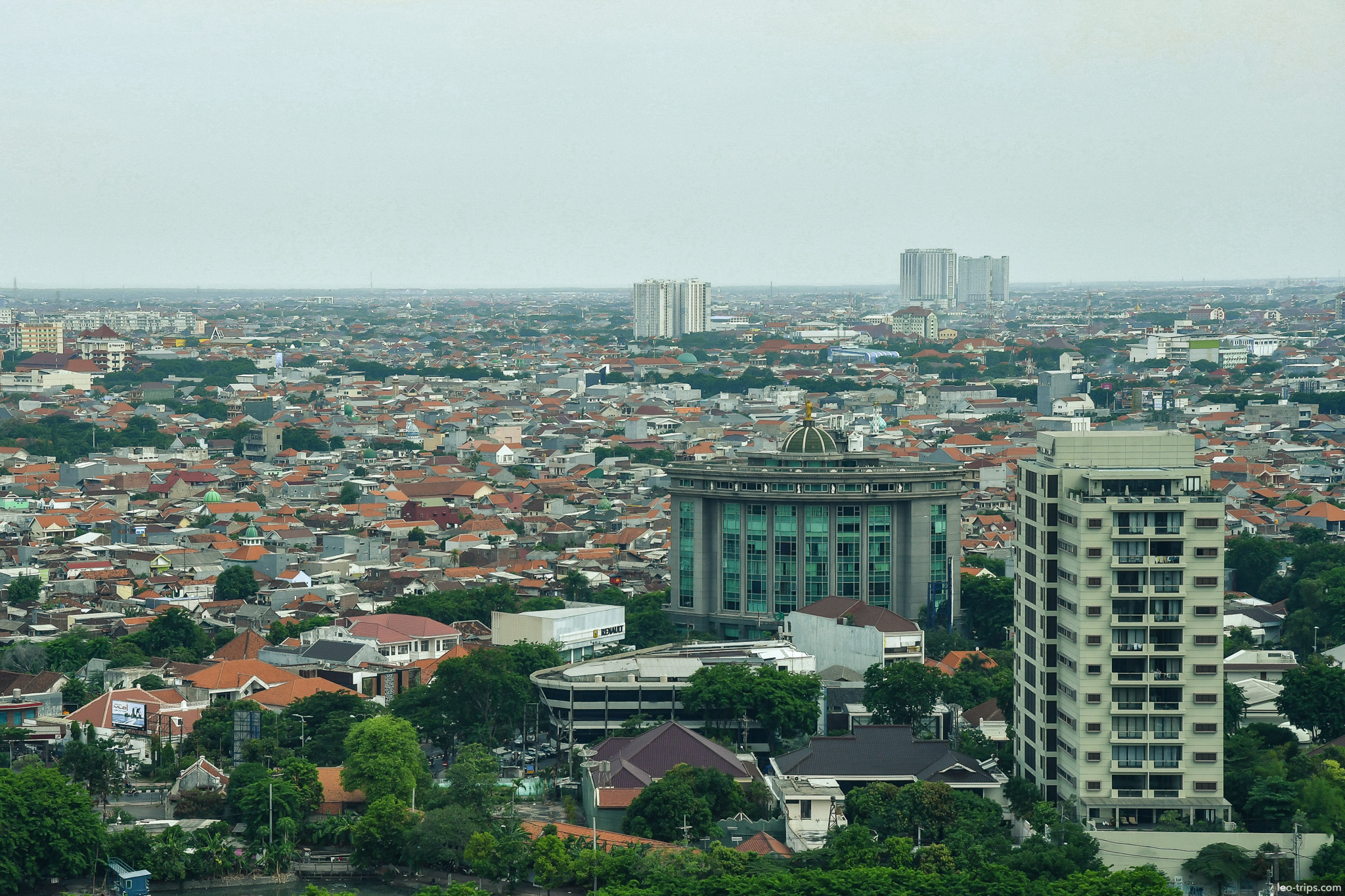 panoramic cityscape rooftops high rise surabaya surabaya
