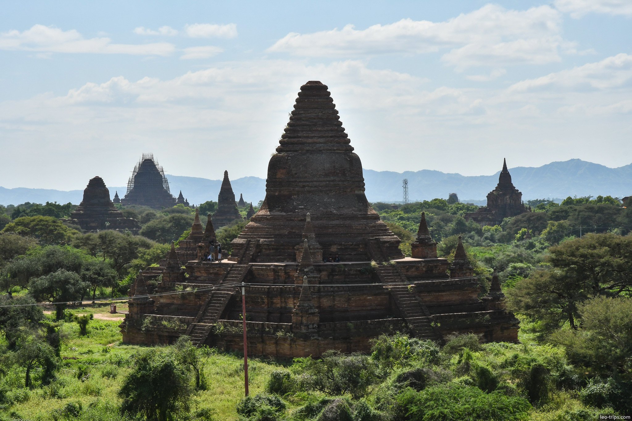 large stepped pyramid stupa panorama bagan bagan