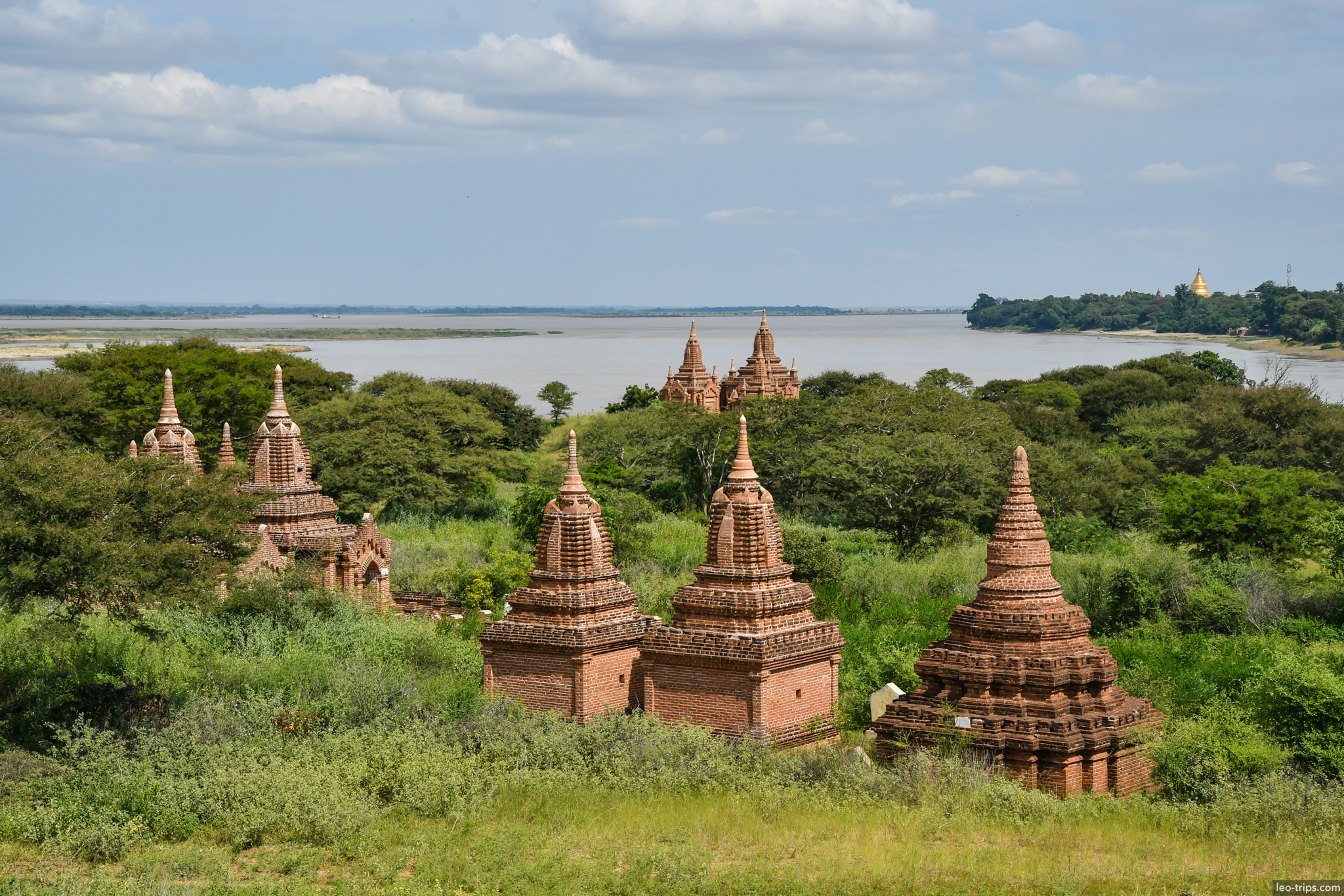 pagoda cluster aerial view irrawaddy bagan bagan