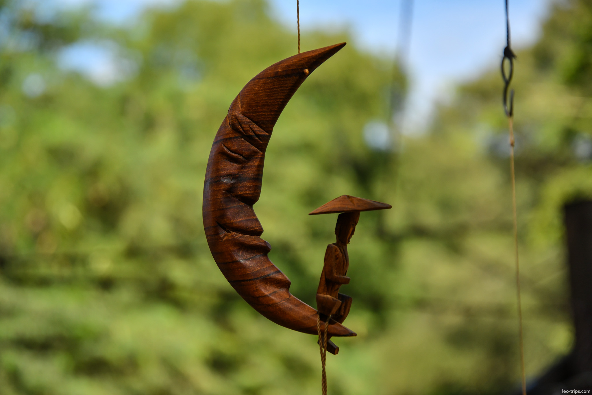 wooden crescent moon carving hanging bagan bagan
