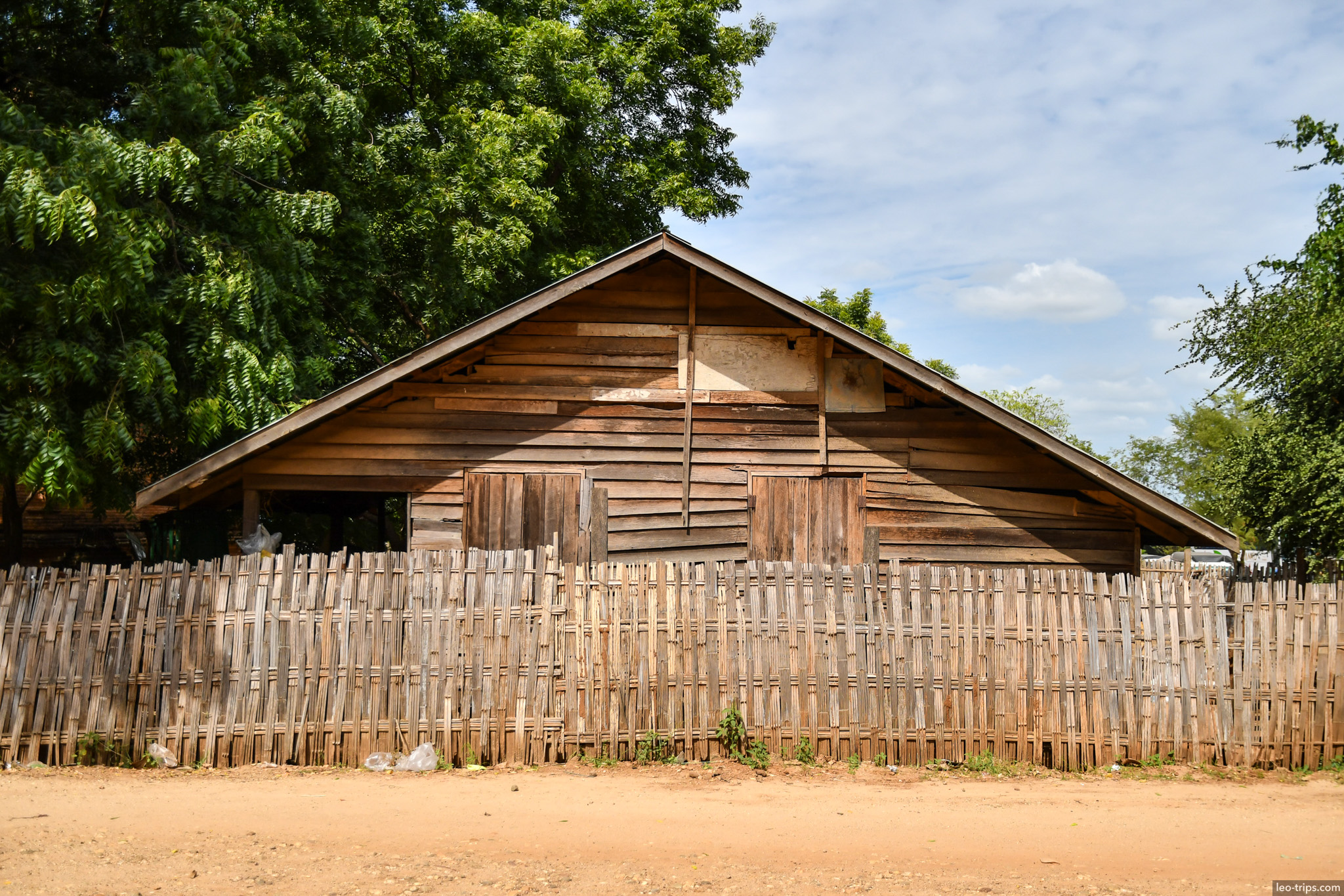 wooden house with bamboo fence bagan bagan