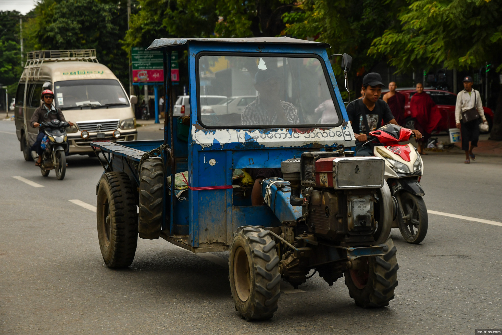 homemade blue mini truck mandalay road mandalay