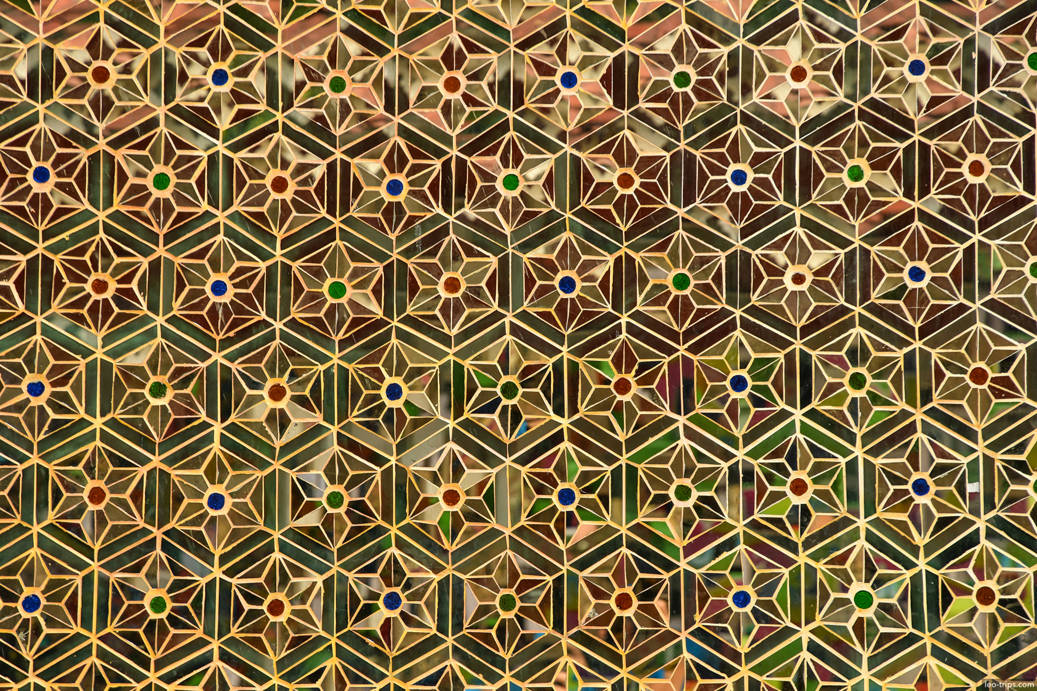 mosaic geometric tile pattern temple wall mandalay