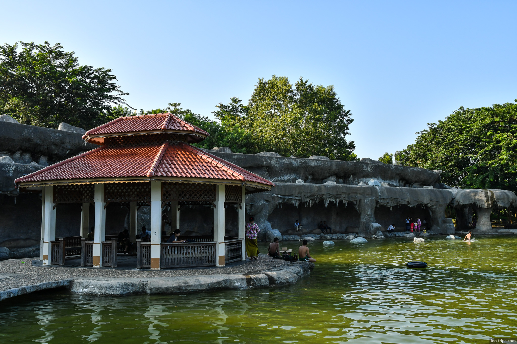 gazebo and artificial grotto pool naypyidaw naypyidaw