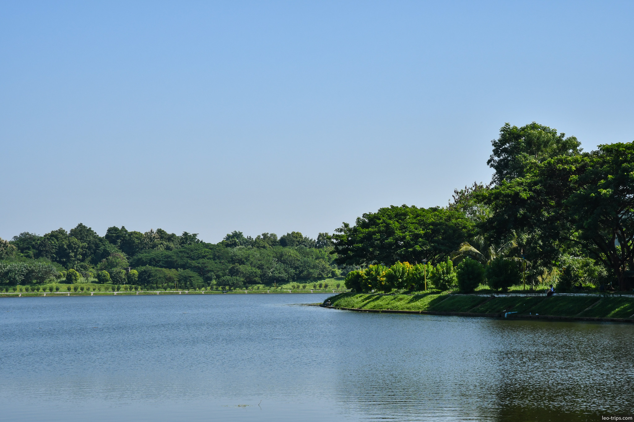 panoramic lake view with green peninsula naypyidaw naypyidaw