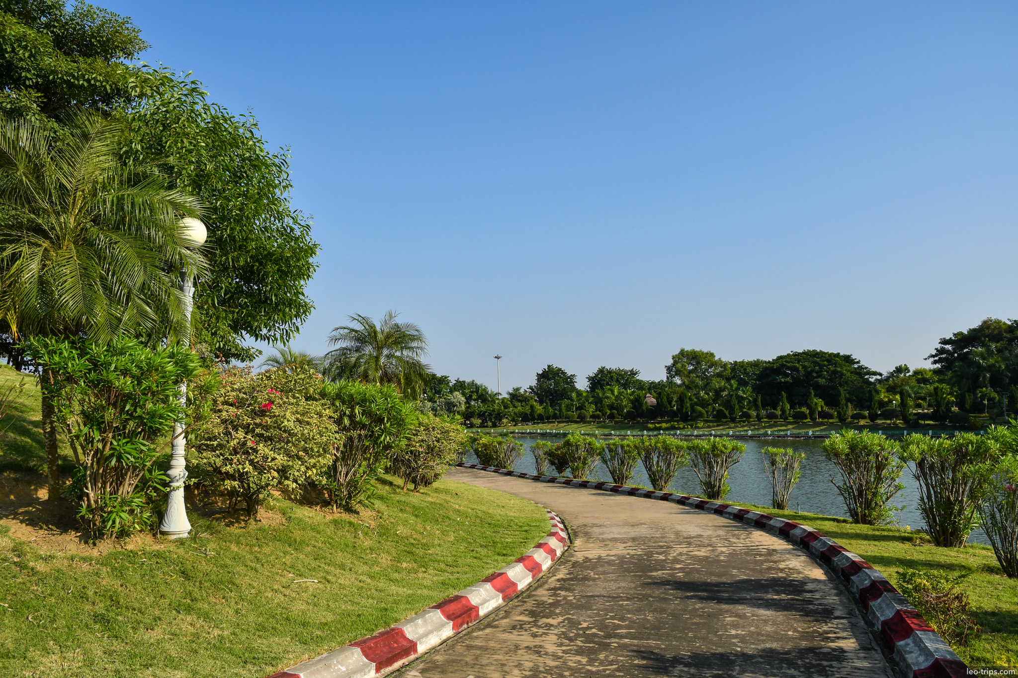 walkway along park lake naypyidaw naypyidaw