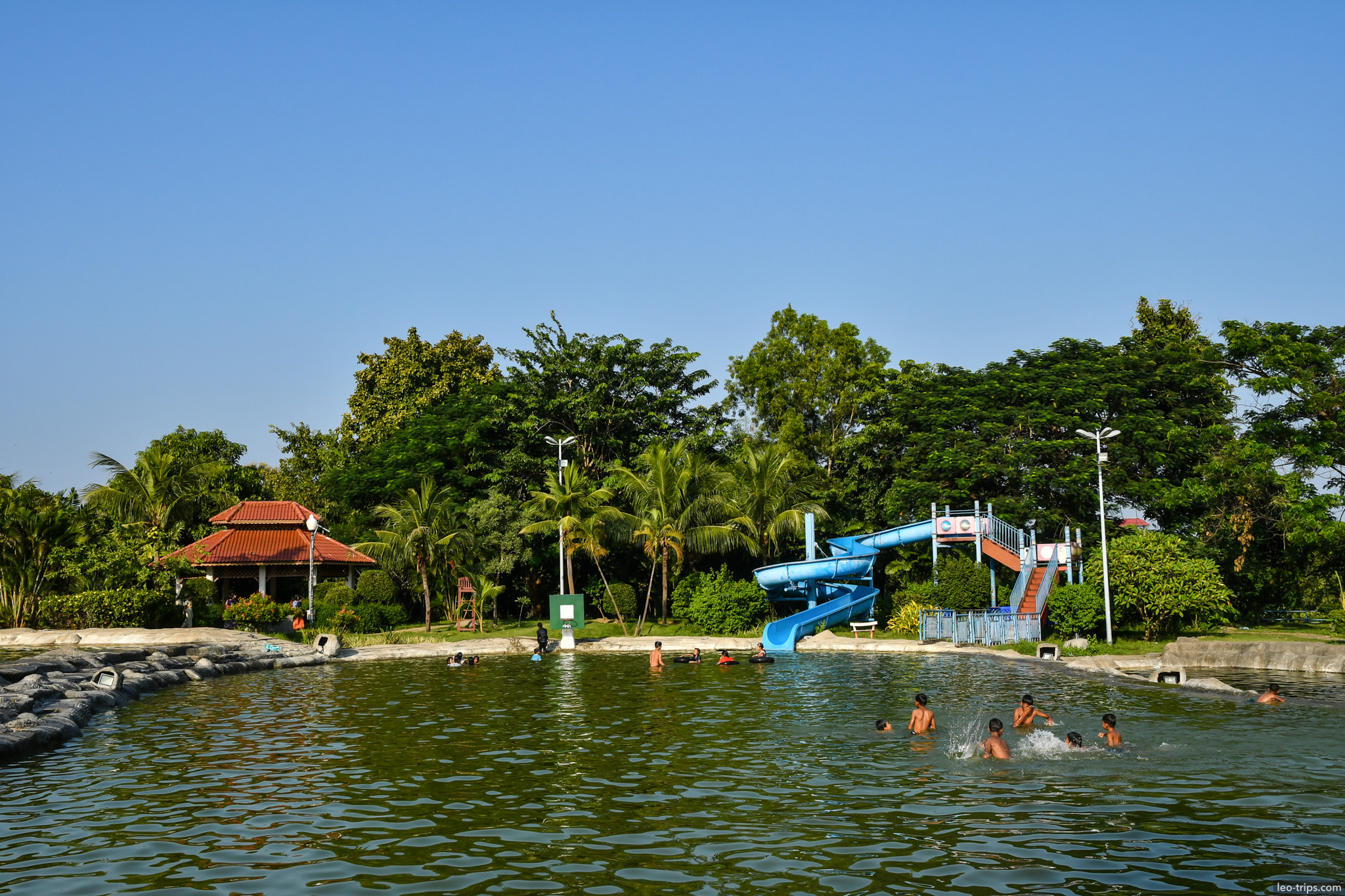 water park with blue slide naypyidaw naypyidaw