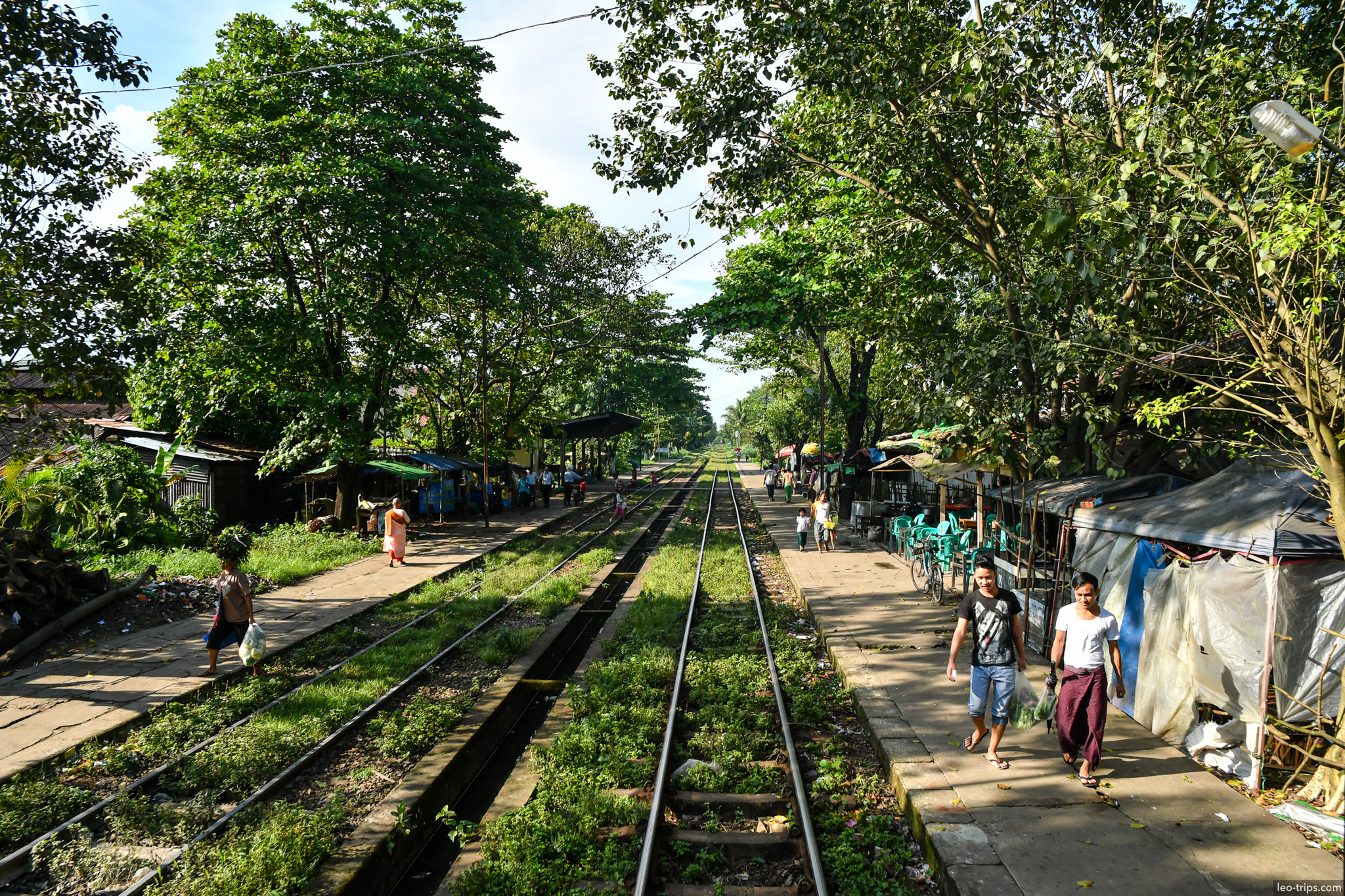 yangon circular railway platform overgrown tracks yangon