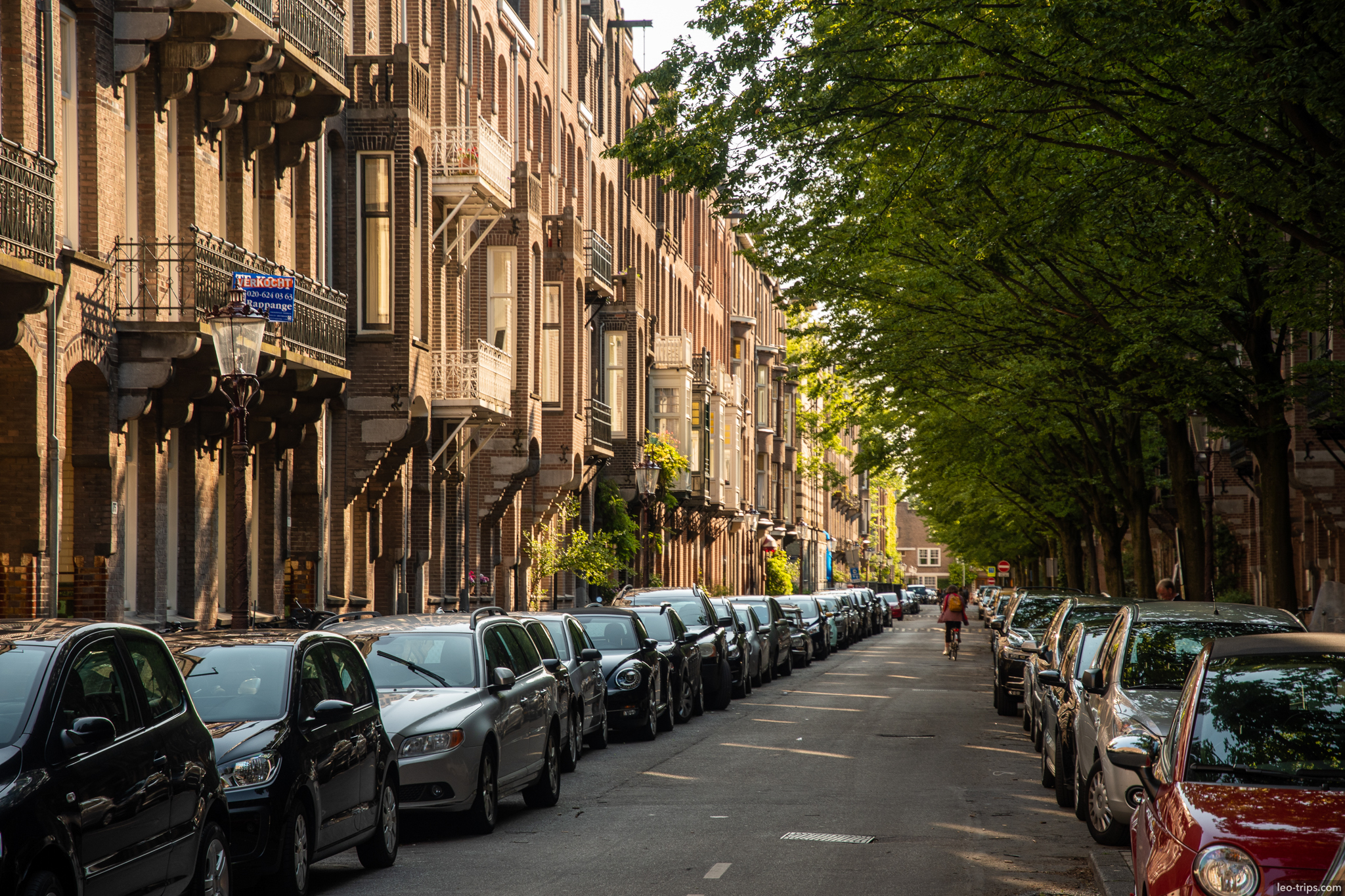 amsterdam residential street with parked cars amsterdam