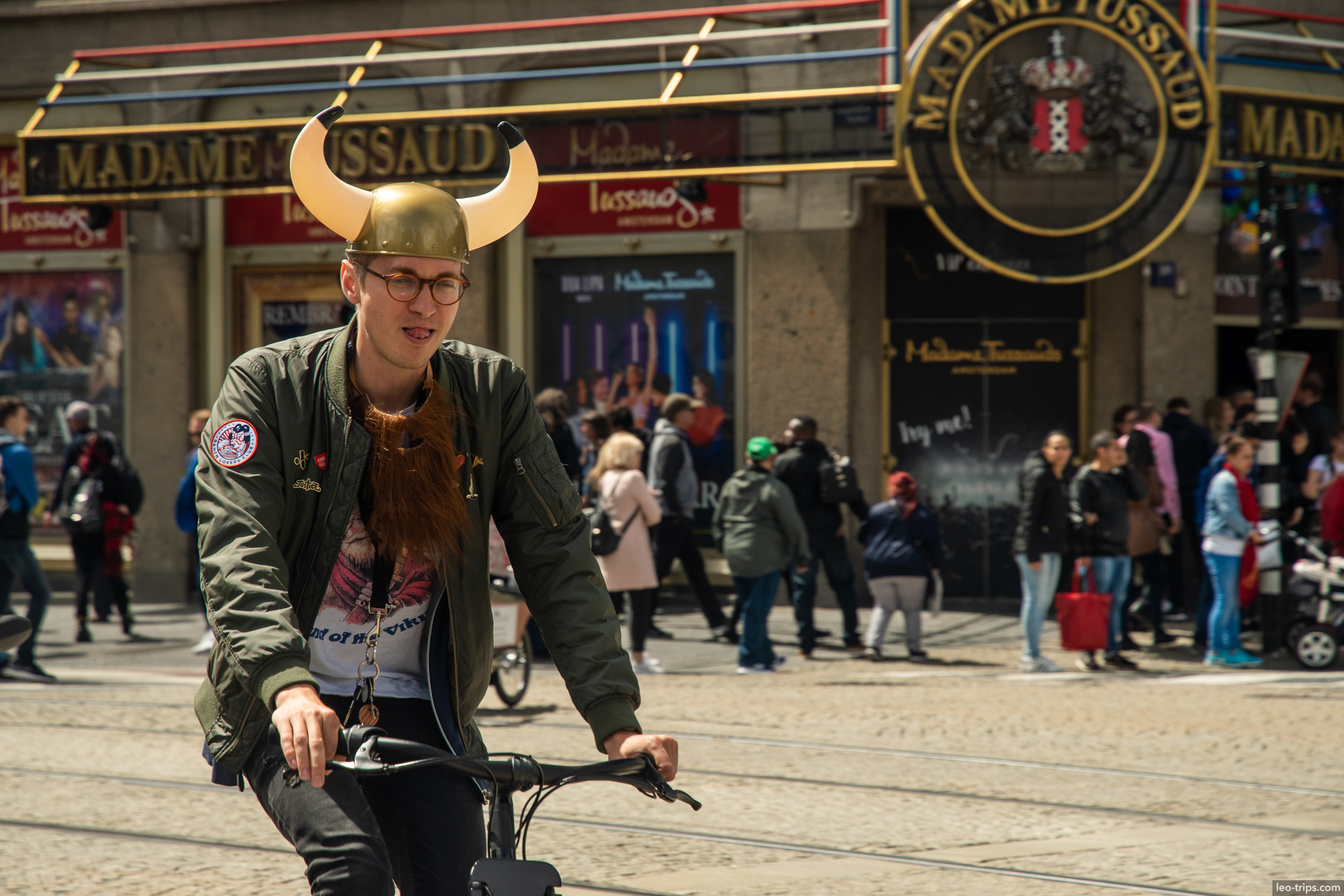 cyclist viking helmet madame tussaud amsterdam amsterdam