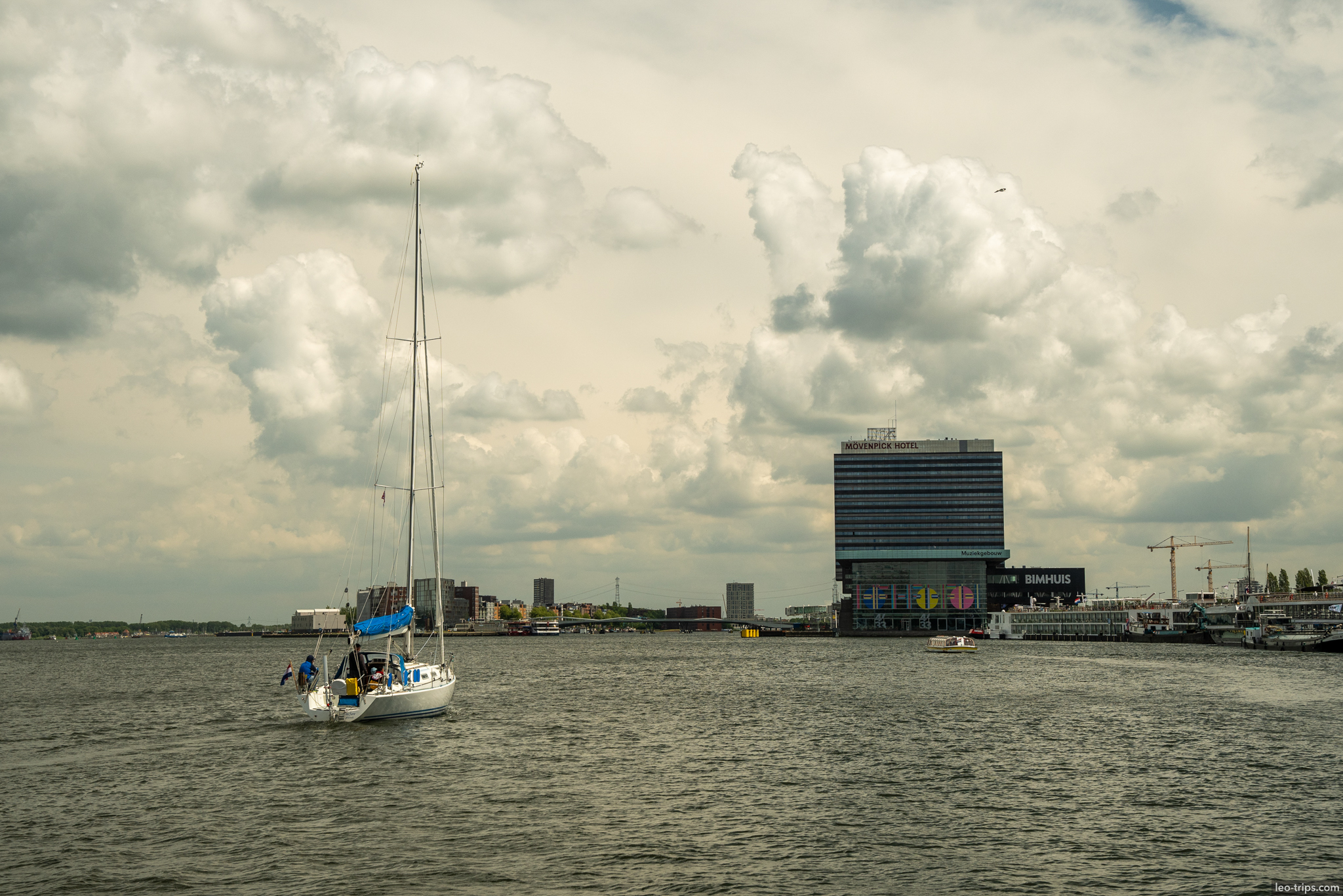 sailboat on river ij bimhuis movenpick hotel amsterdam amsterdam