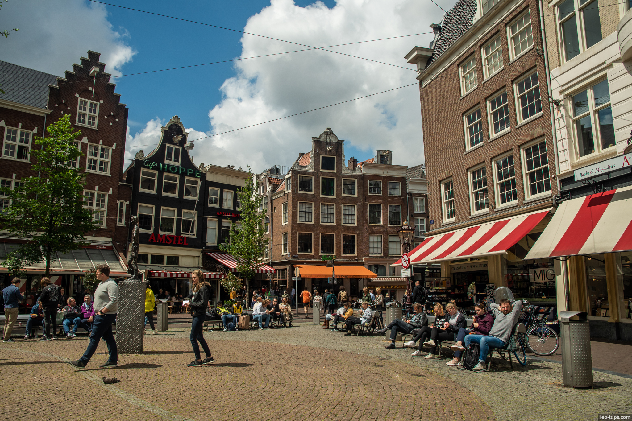 spui square amsterdam cafe hoppe amstel sign amsterdam