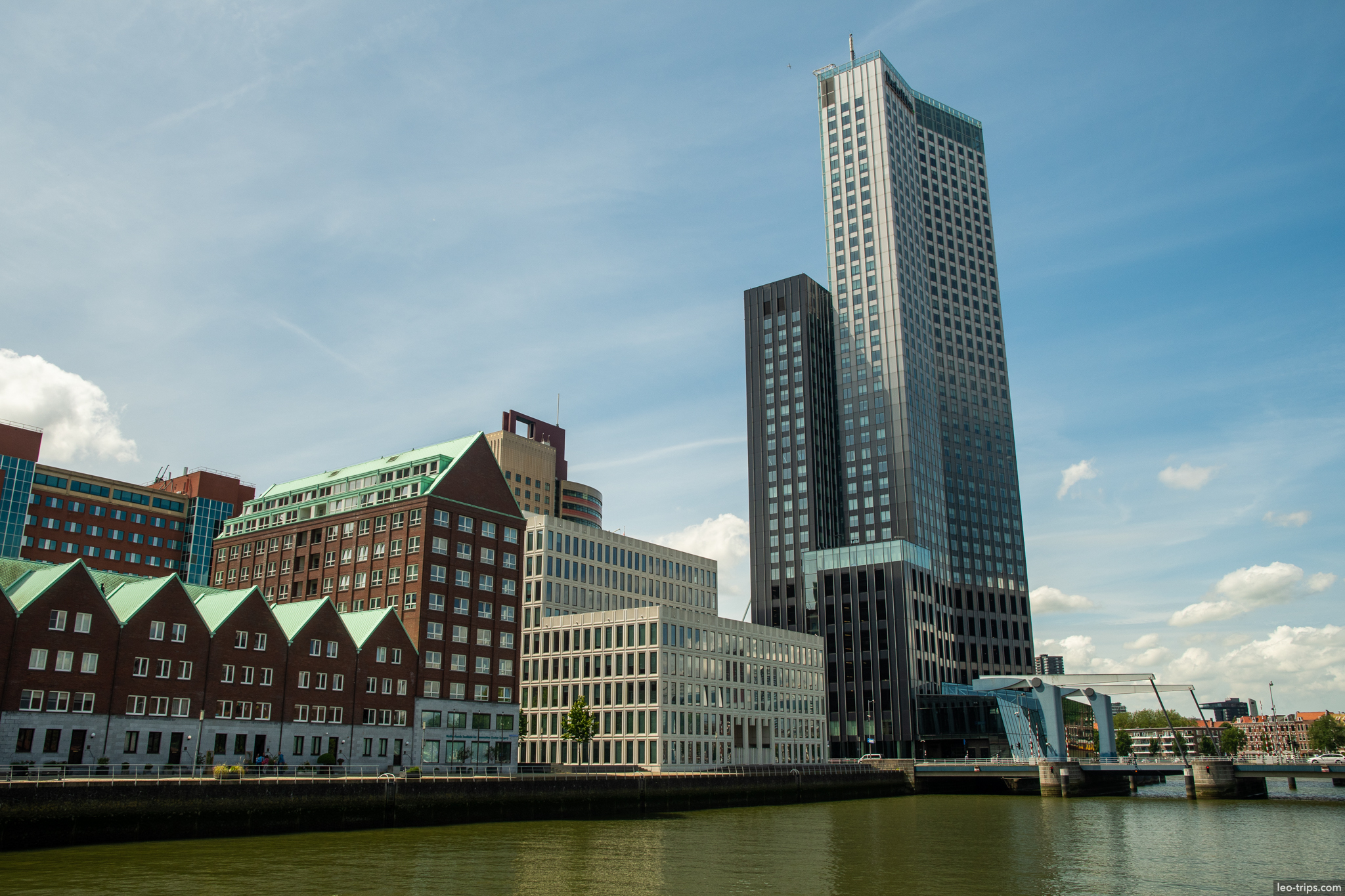 leuvehaven skyline maastoren waterfront rotterdam