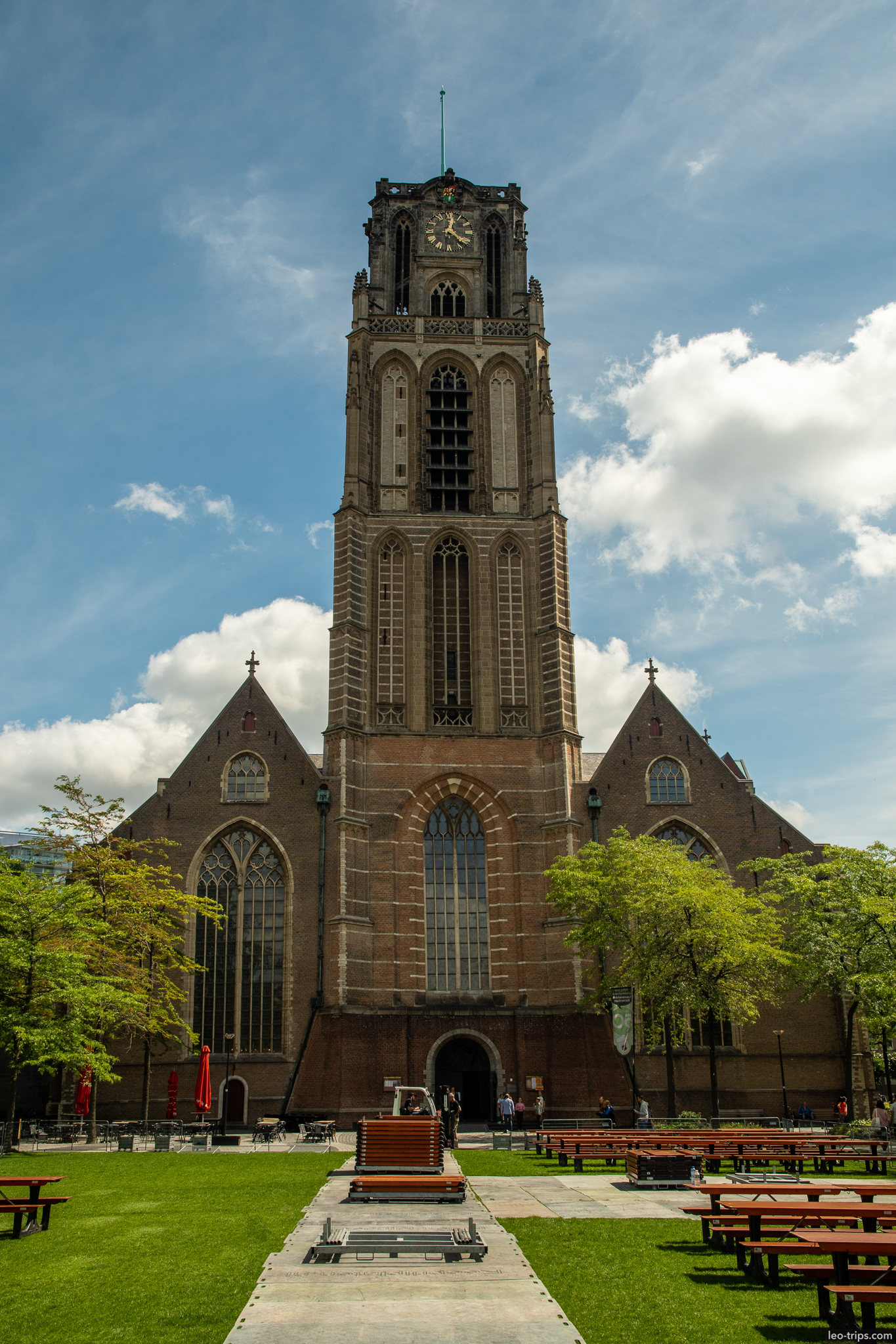 sint laurenskerk gothic church front facade rotterdam