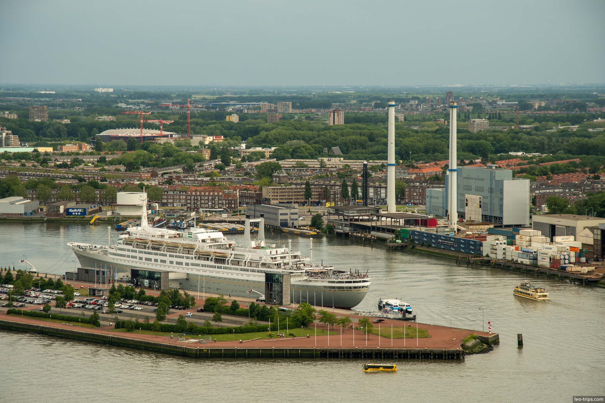 ss rotterdam ship hotel aerial view rotterdam