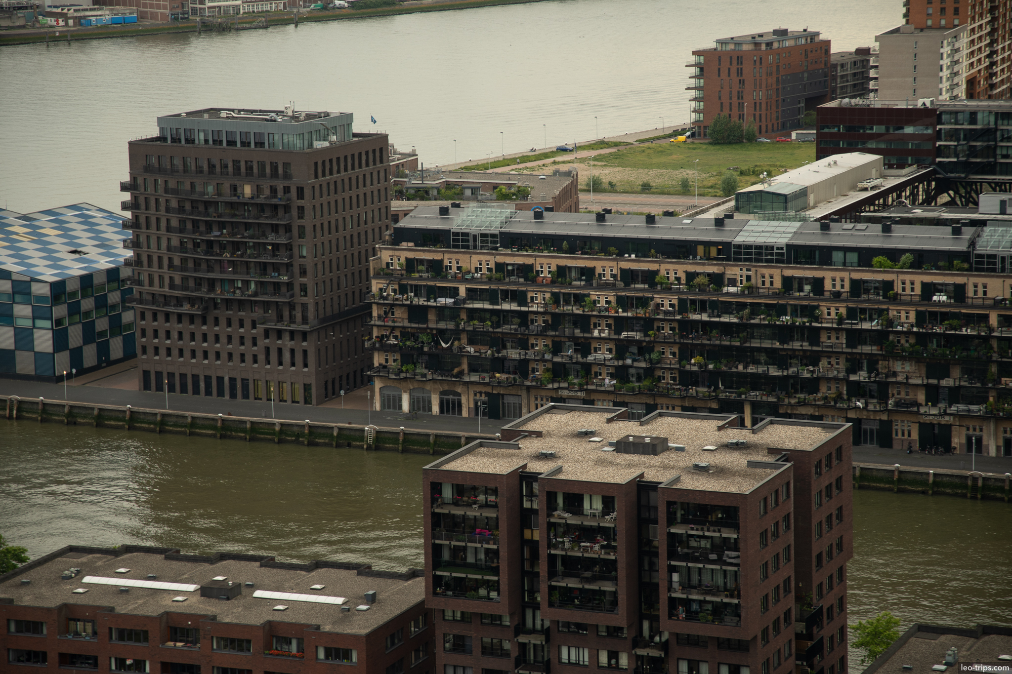 wilhelminapier apartment buildings aerial rotterdam