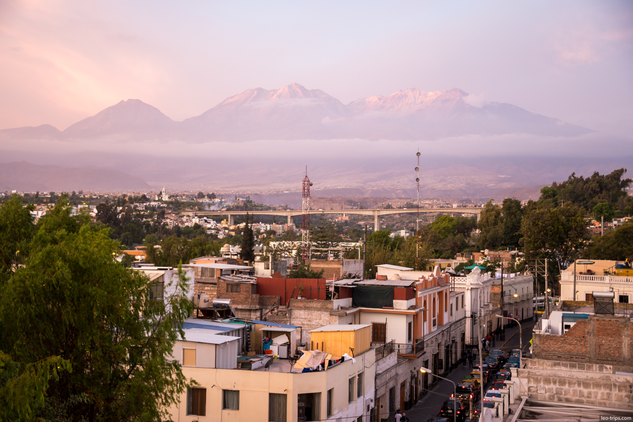 arequipa sunset panorama misti chachani pichu arequipa