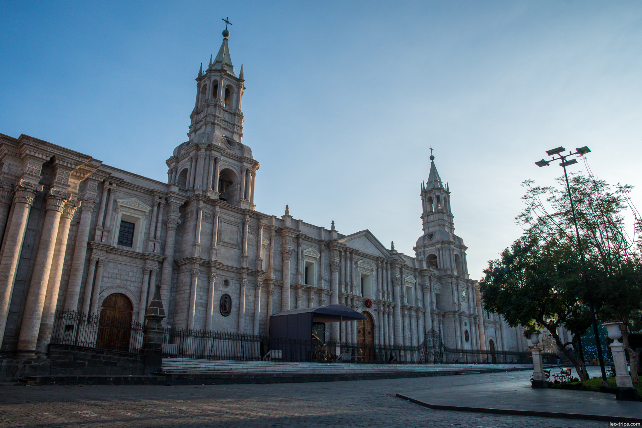 basilica cathedral arequipa dawn twin towers arequipa