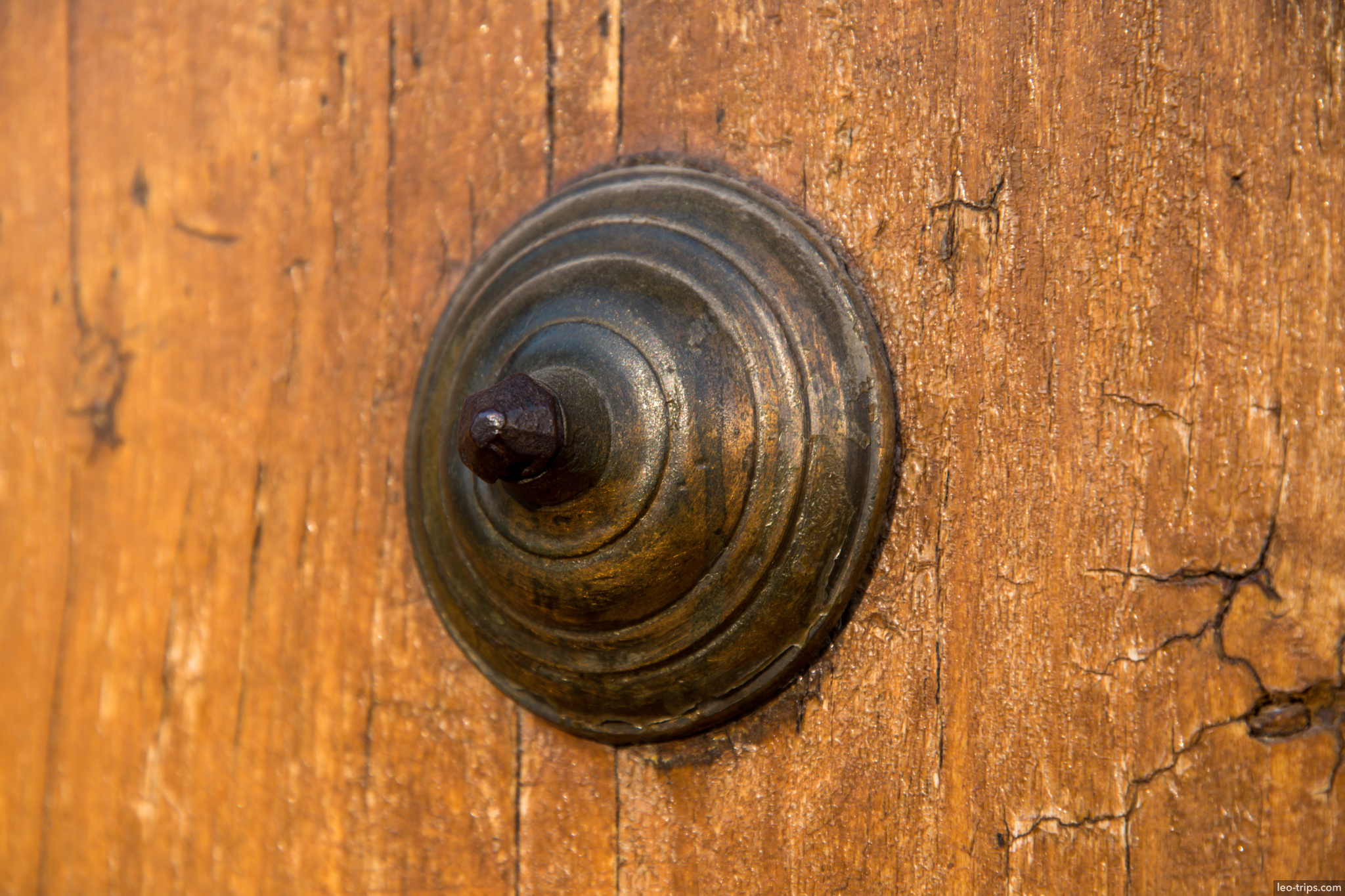 colonial wooden door bronze nail closeup arequipa arequipa