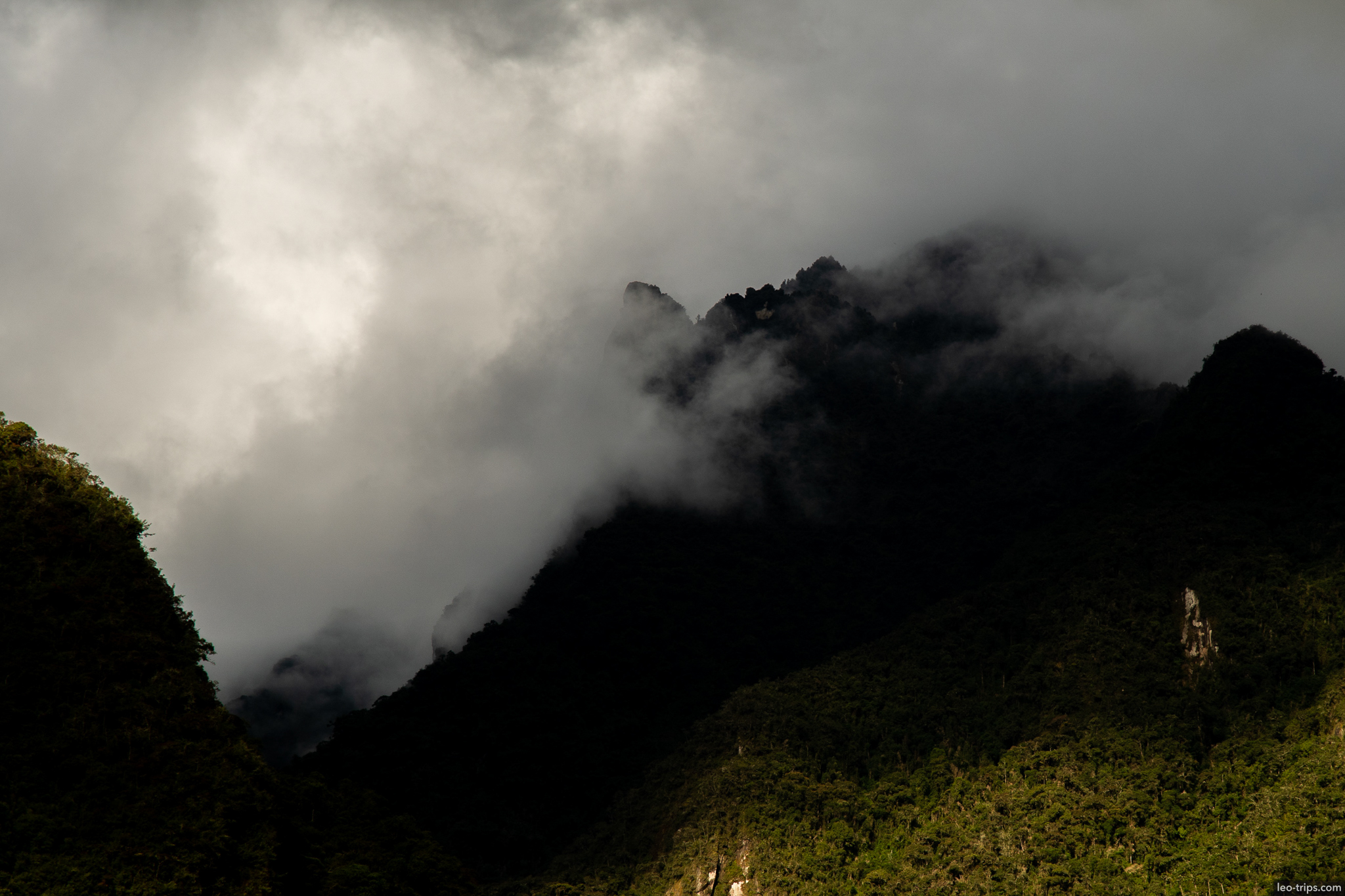 aguas calientes mountain storm clouds dramatic around aguas calientes