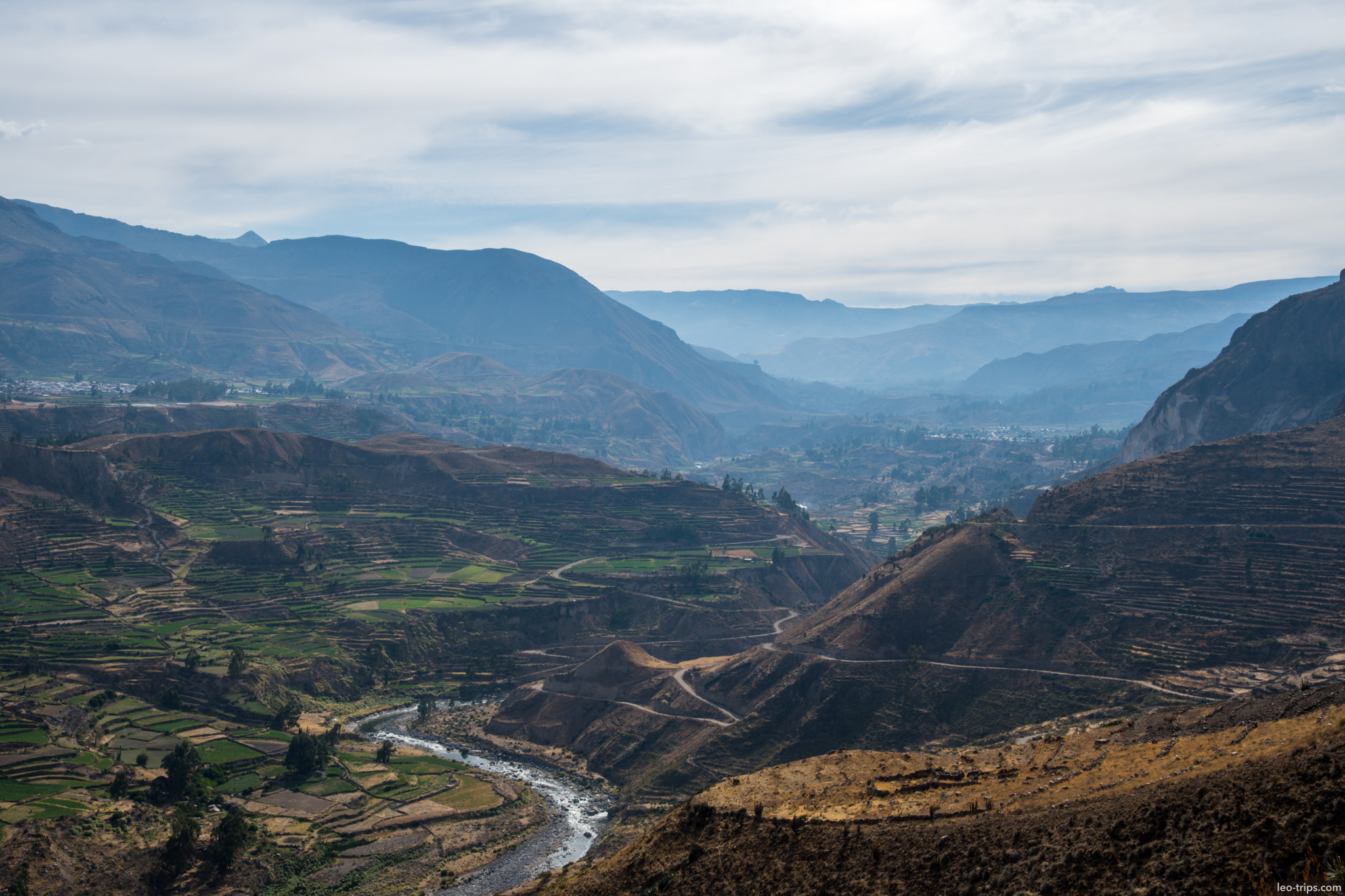 colca valley panorama inca terraces river colca canyon