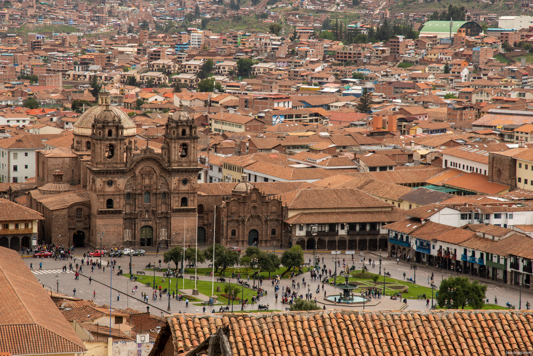 plaza de armas la compania de jesus aerial cusco
